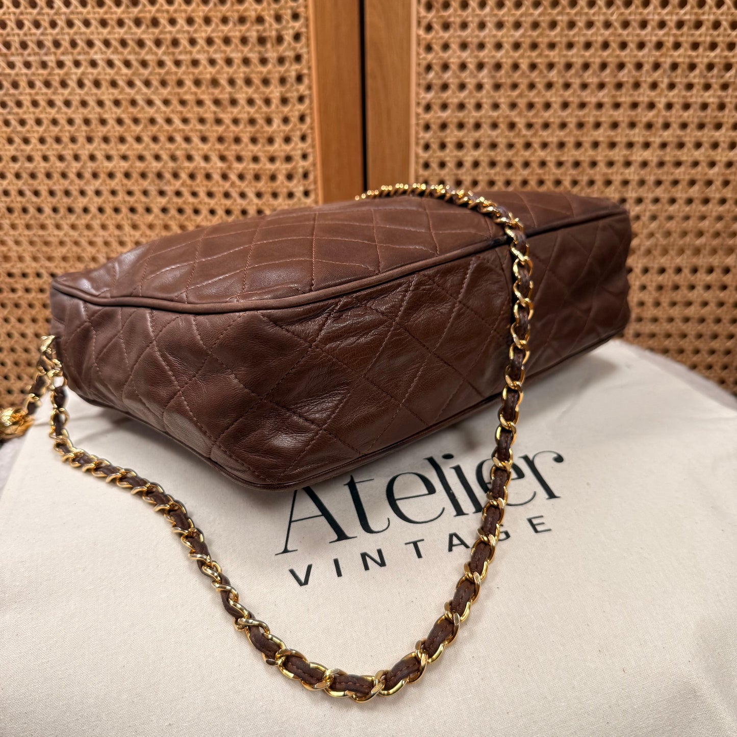 Chanel 1989 Super Rare Dark Tan Tassel Camera Bag