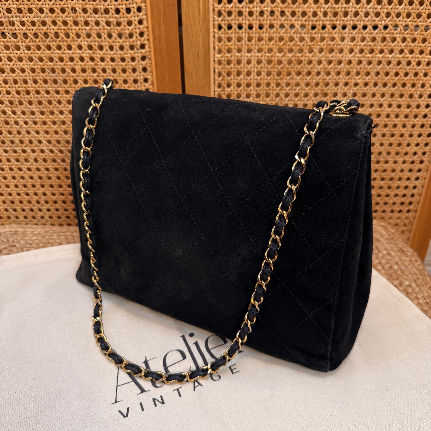 Chanel Rare 1997 Large Suede Single Flap