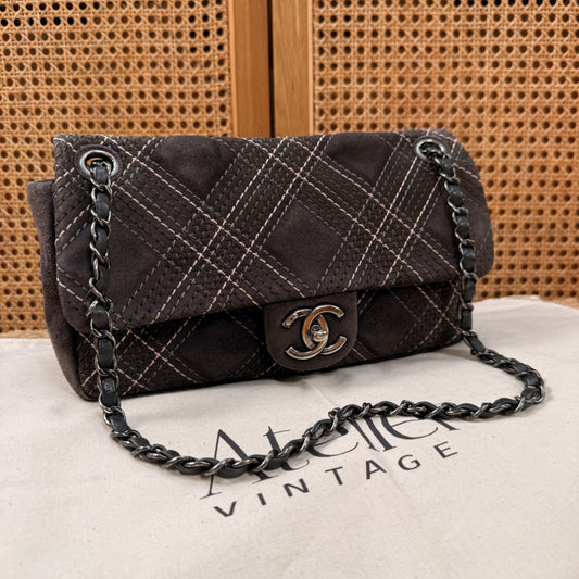 Chanel 2013 Suede Wild Stitch Single Flap
