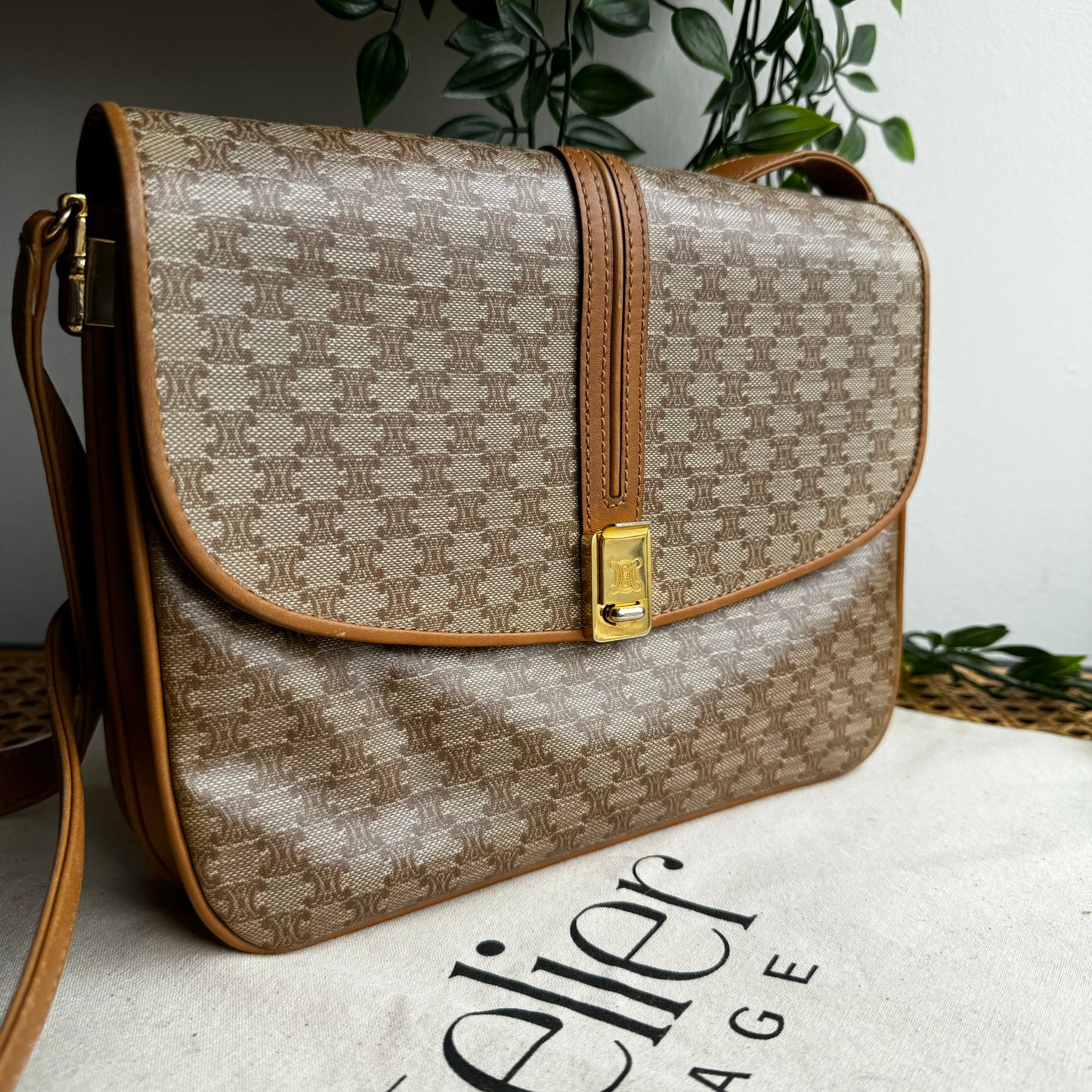 Celine Vintage Triomphe Shoulder Bag