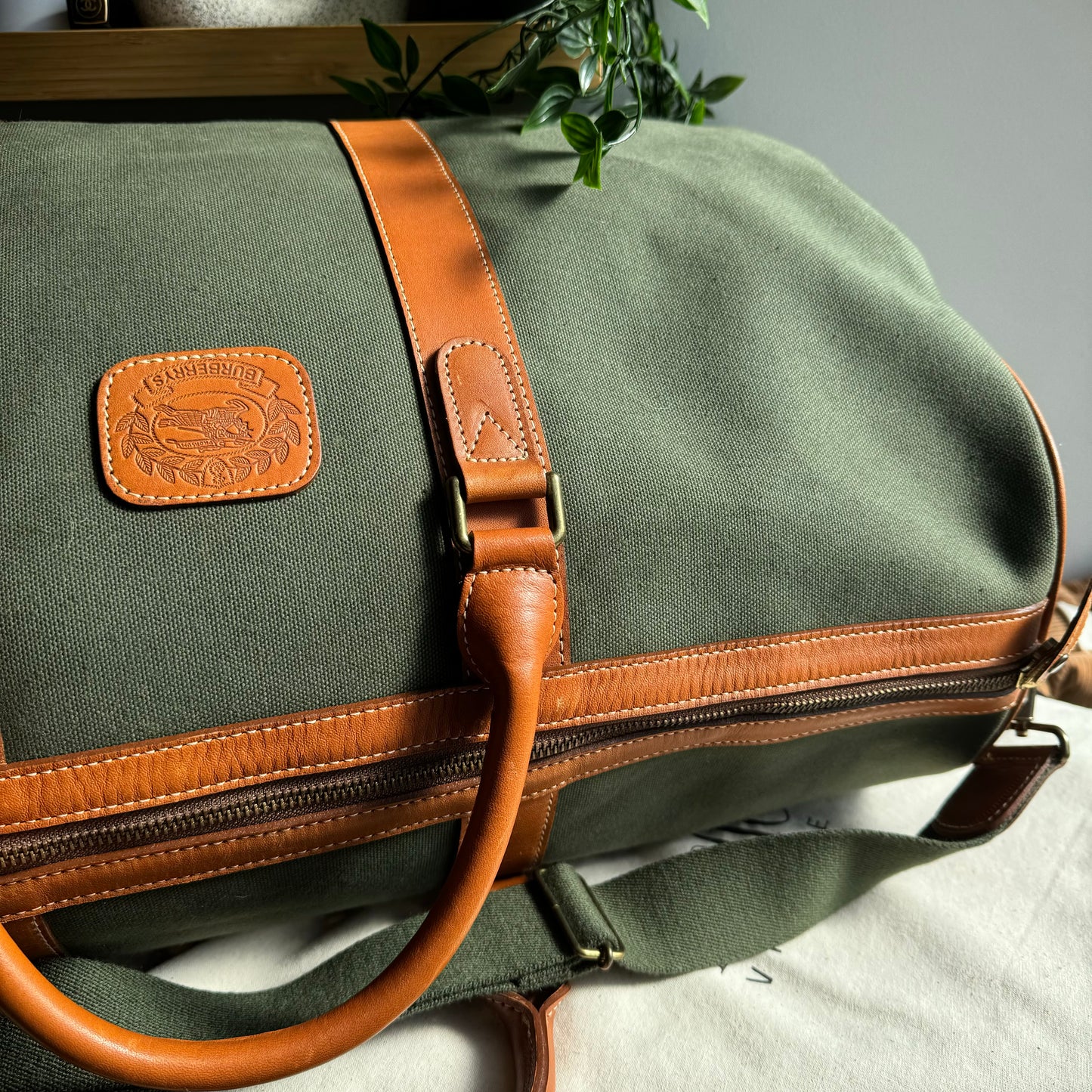 Burberry 1980s Canvas & Leather Two Way Holdall