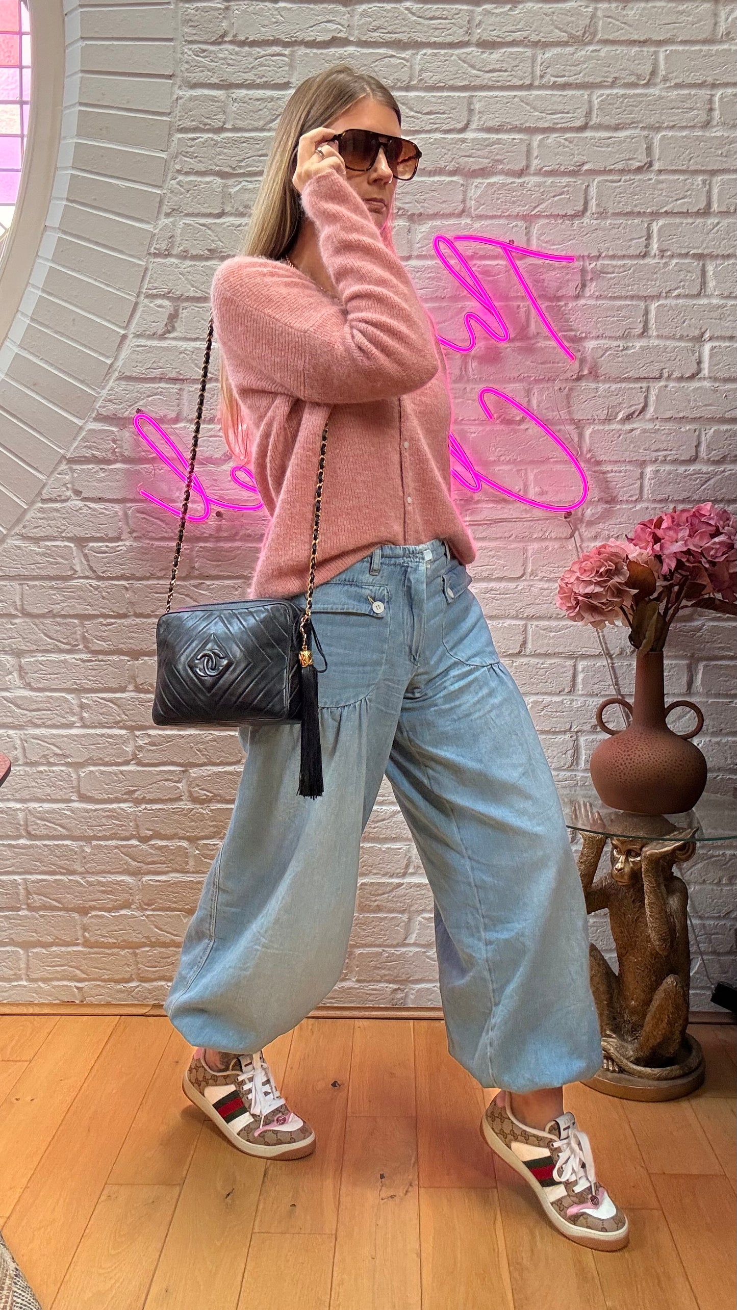 Chanel 1989 Dark Navy CC Quilted Tassel Camera Bag