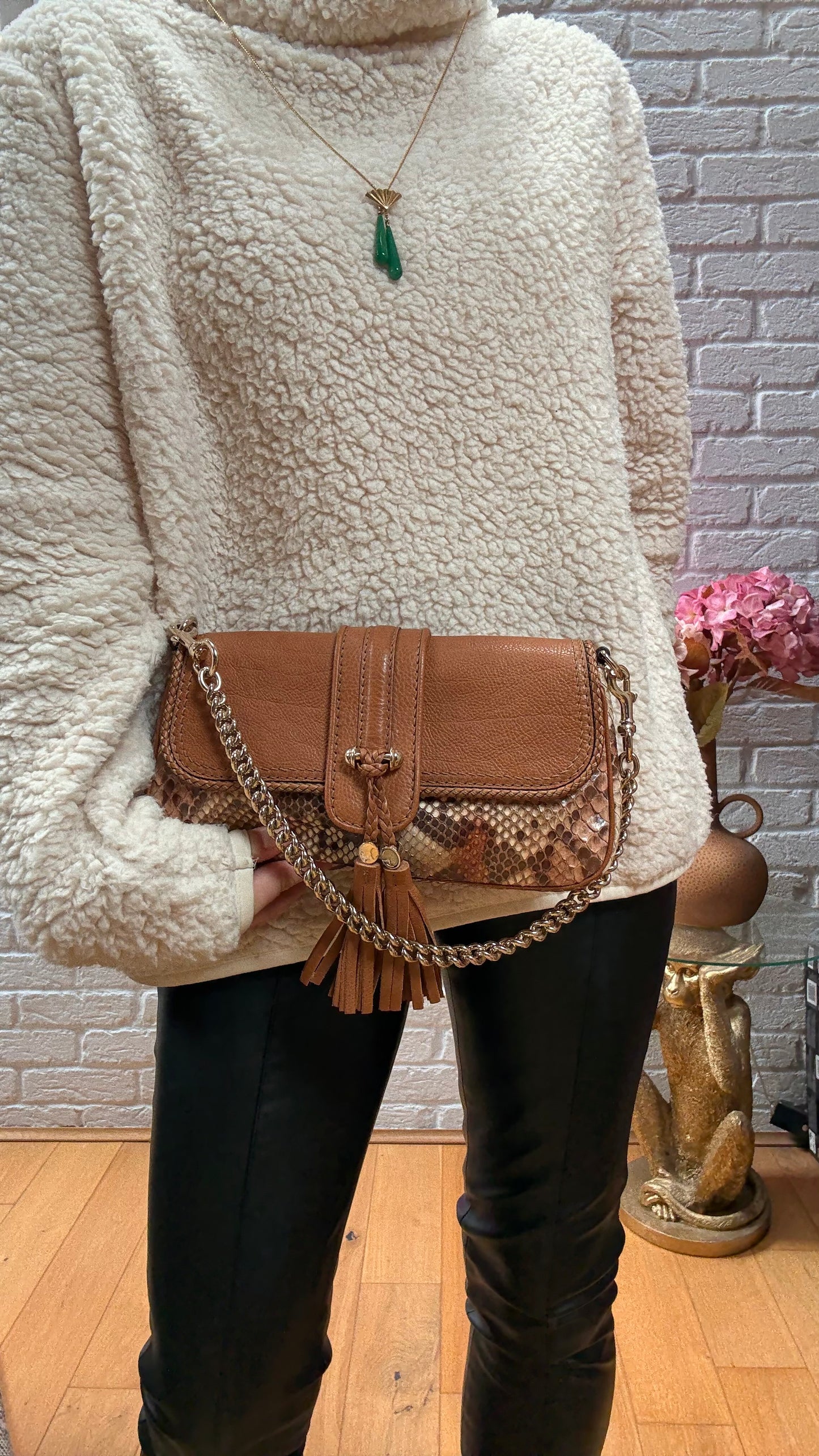 Gucci 2000s Marrakech Python Two Way Chain Bag