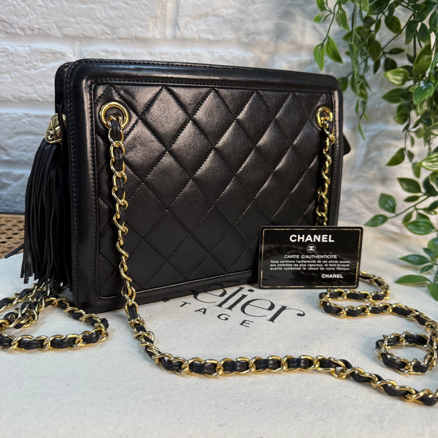 Chanel 1989 Lambskin Tassel Timeless Mini Tote