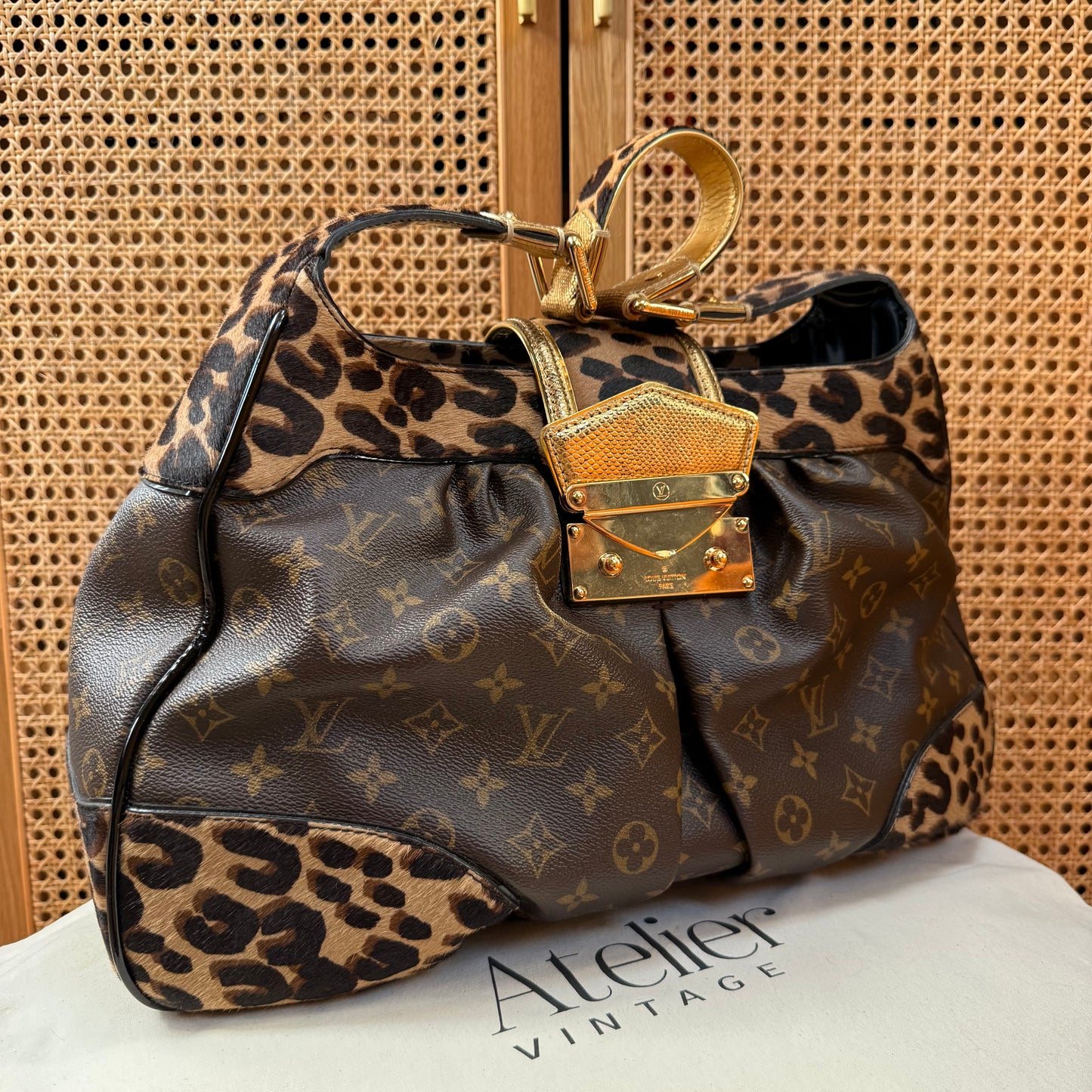 Louis Vuitton 2006 Super rare & immaculate Stephen Sprouse Polly on monogram & Leopard pony hair
