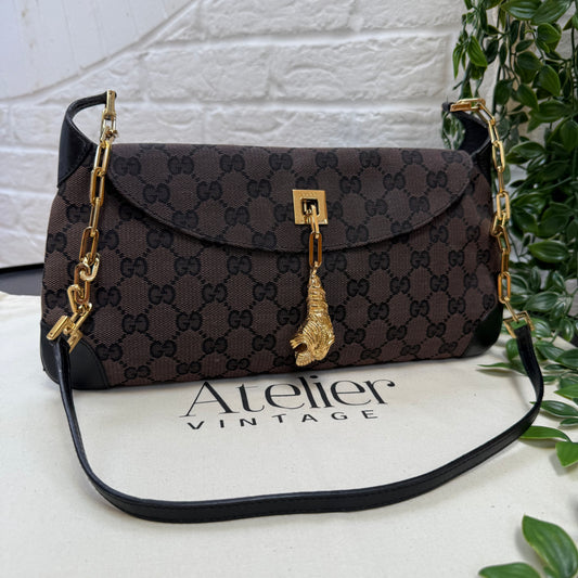 Gucci Rare 1990s Gucci X Tom Ford Tigers Head Cross Body