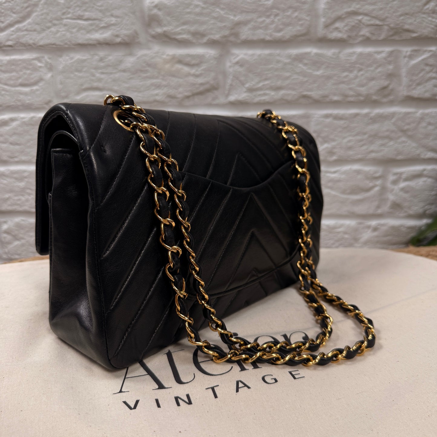 Chanel 1991 Rare & Limited Edition Chevron Classic double flap medium