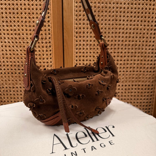 Louis Vuitton 2008 Rare Brown Suede Flower Mahina Onatah PM