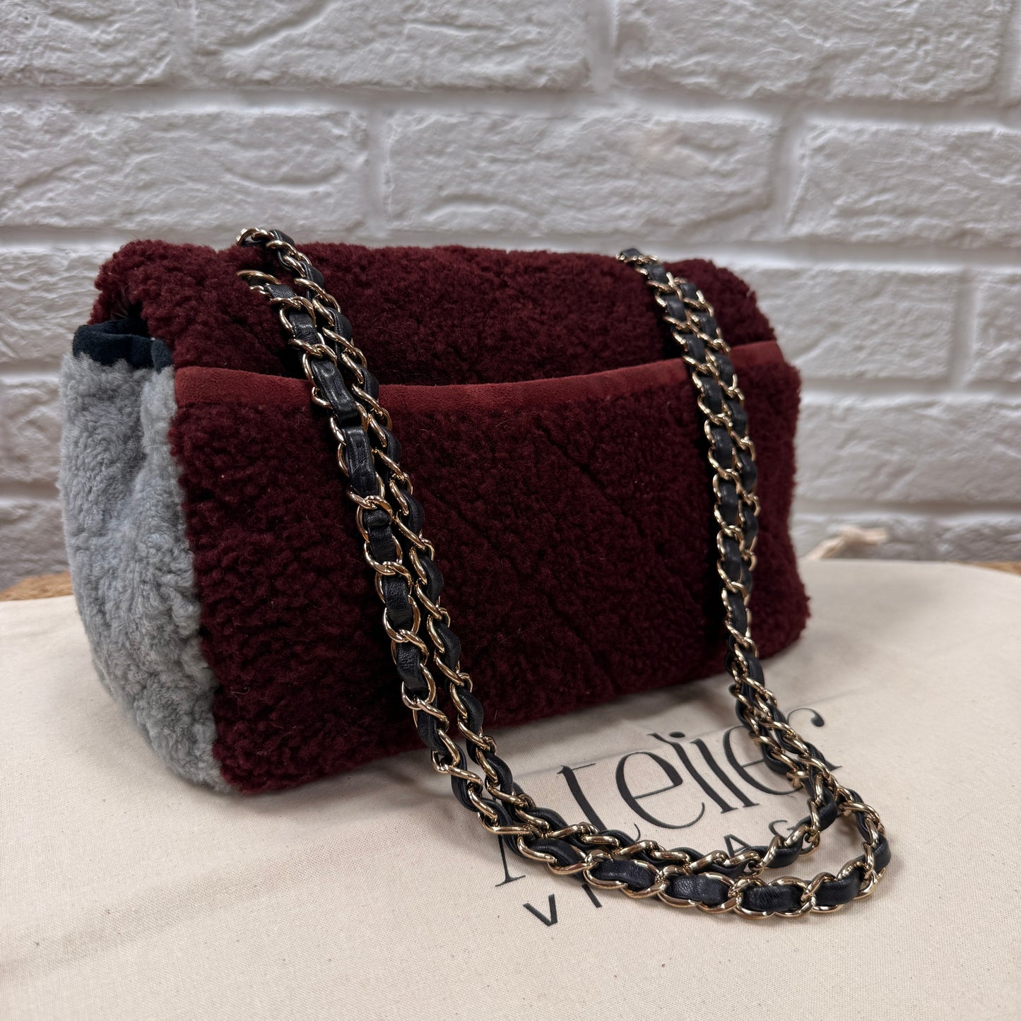 Chanel 2019 Shearling Tri Color Single Flap