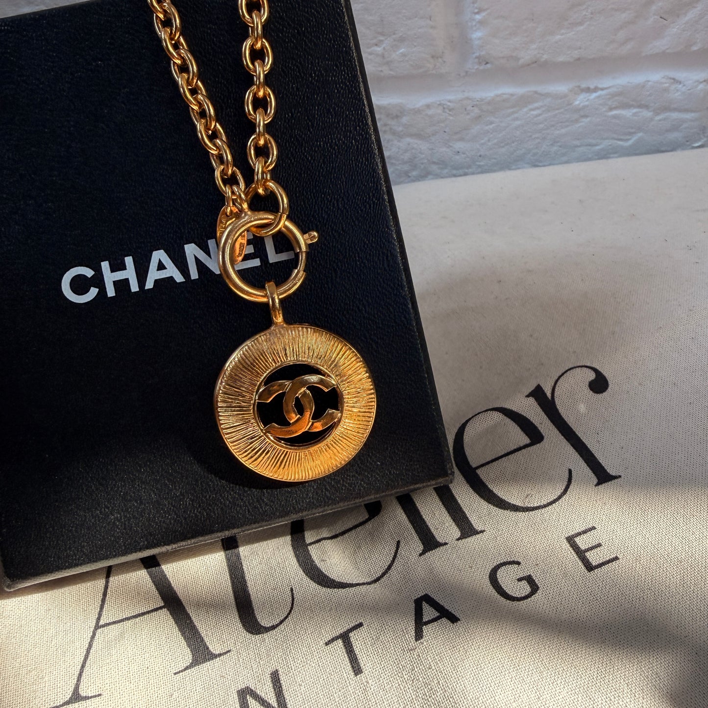 Chanel 1980s Vintage CC Pendant & Chain