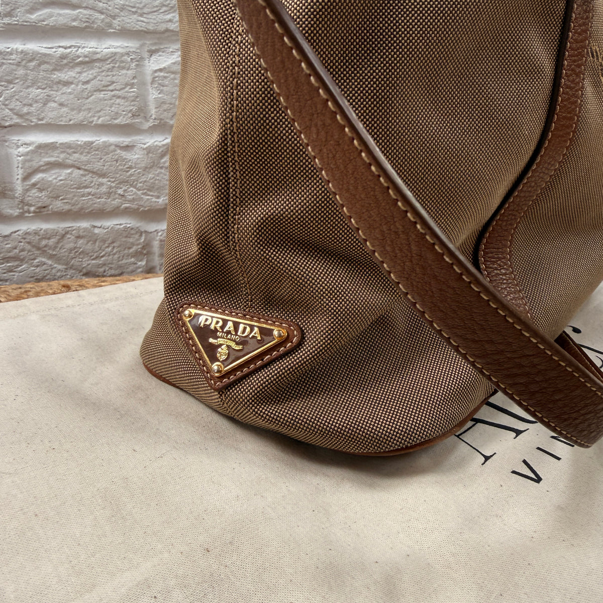 Prada 1990s Canapa Two Way Tote