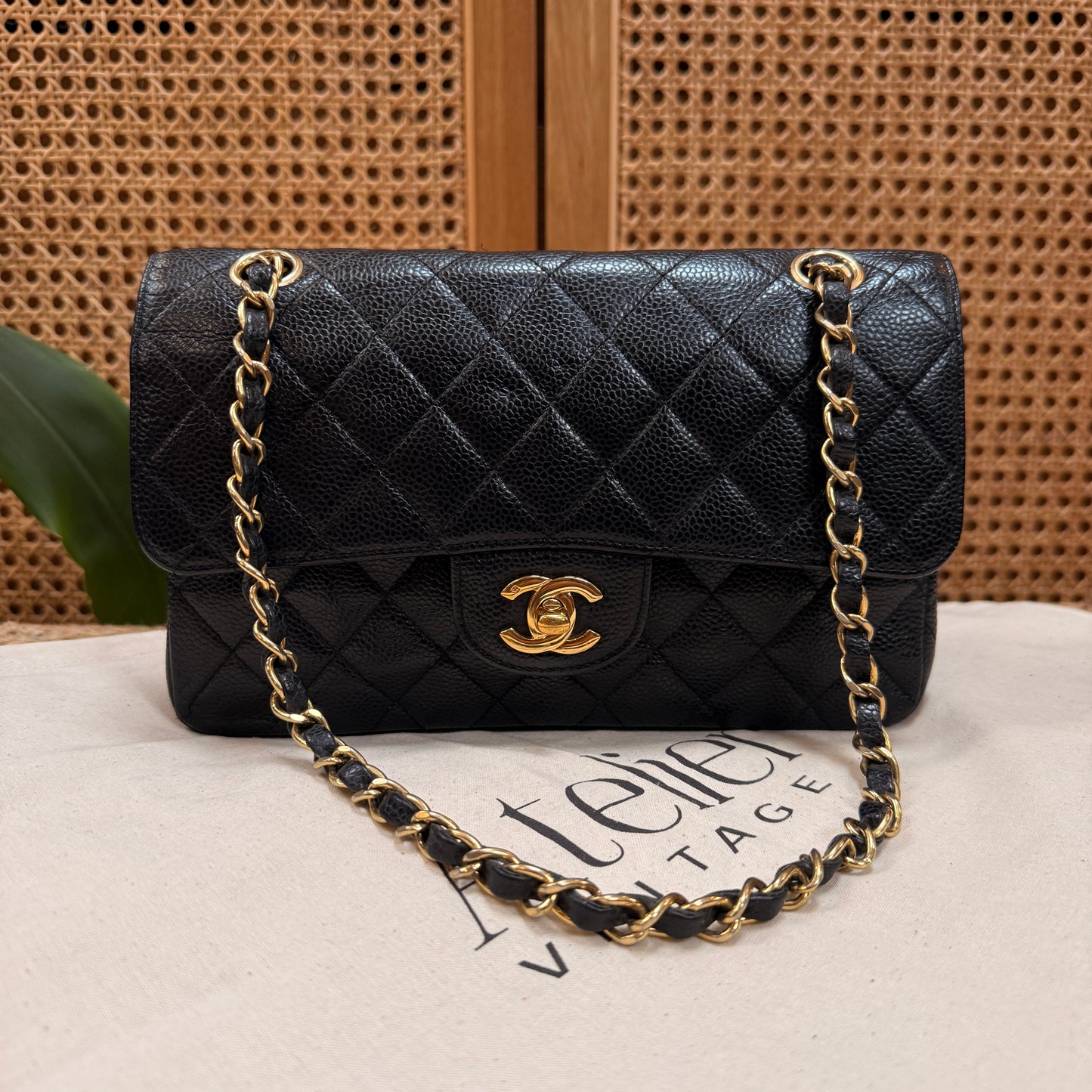 Chanel Rare 2006 Caviar Black Classic Double Flap Small