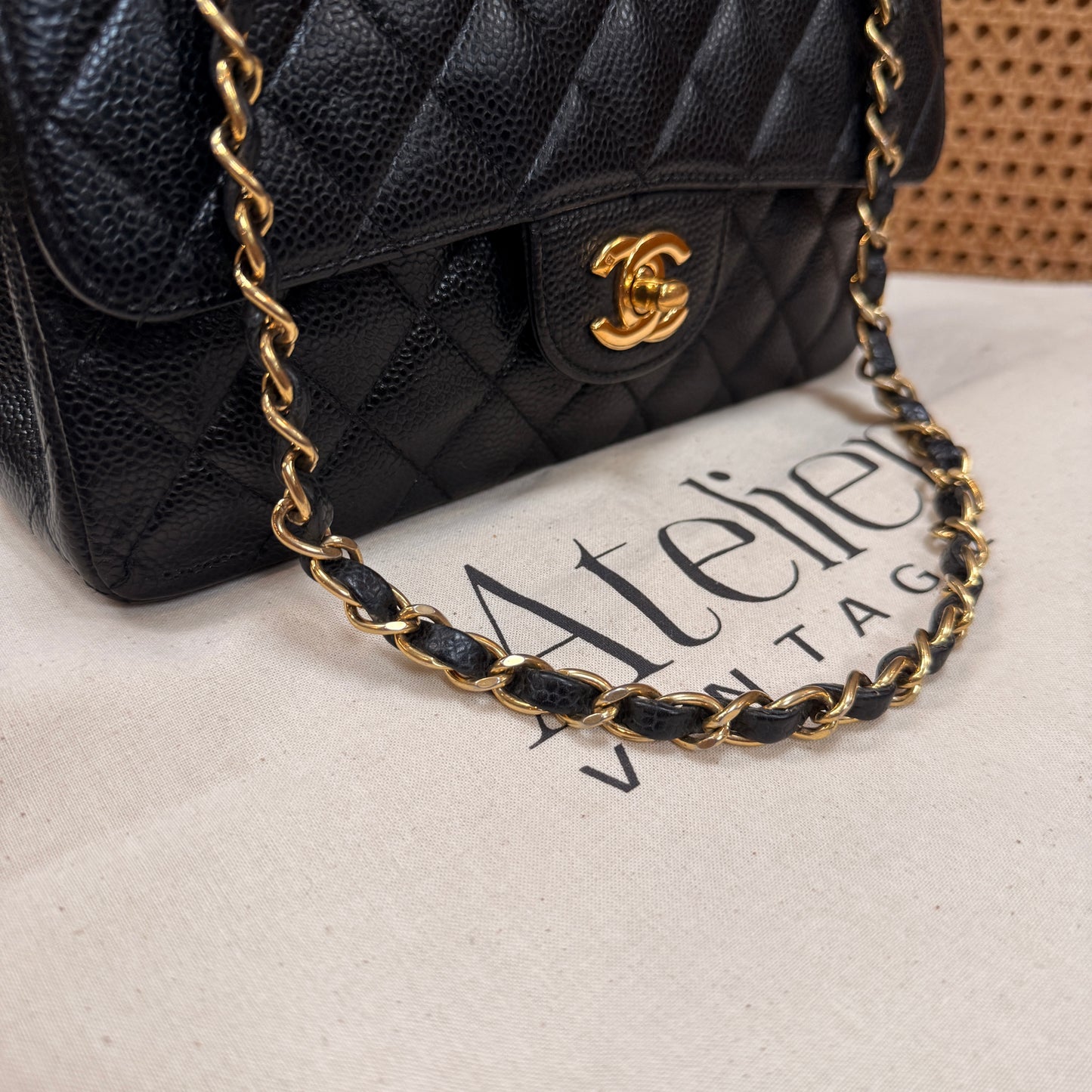 Chanel Rare 2006 Caviar Black Classic Double Flap Small