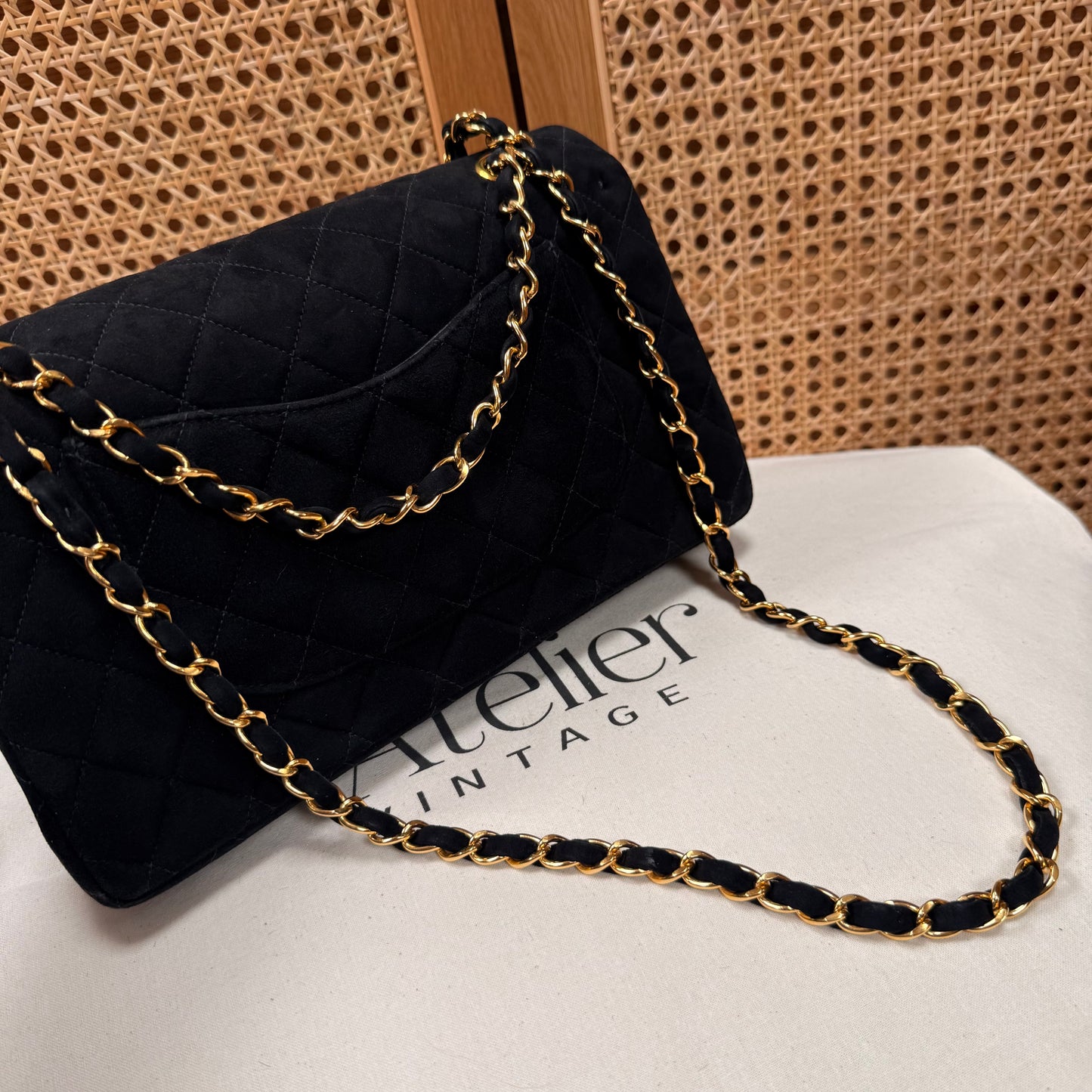 Chanel 2006 Ultra Rare Classic Double Flap Medium in Black Suede