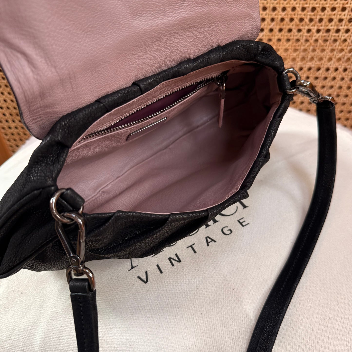 Prada 2002 Black & Embellished Jewel Two Way Shoulder Bag