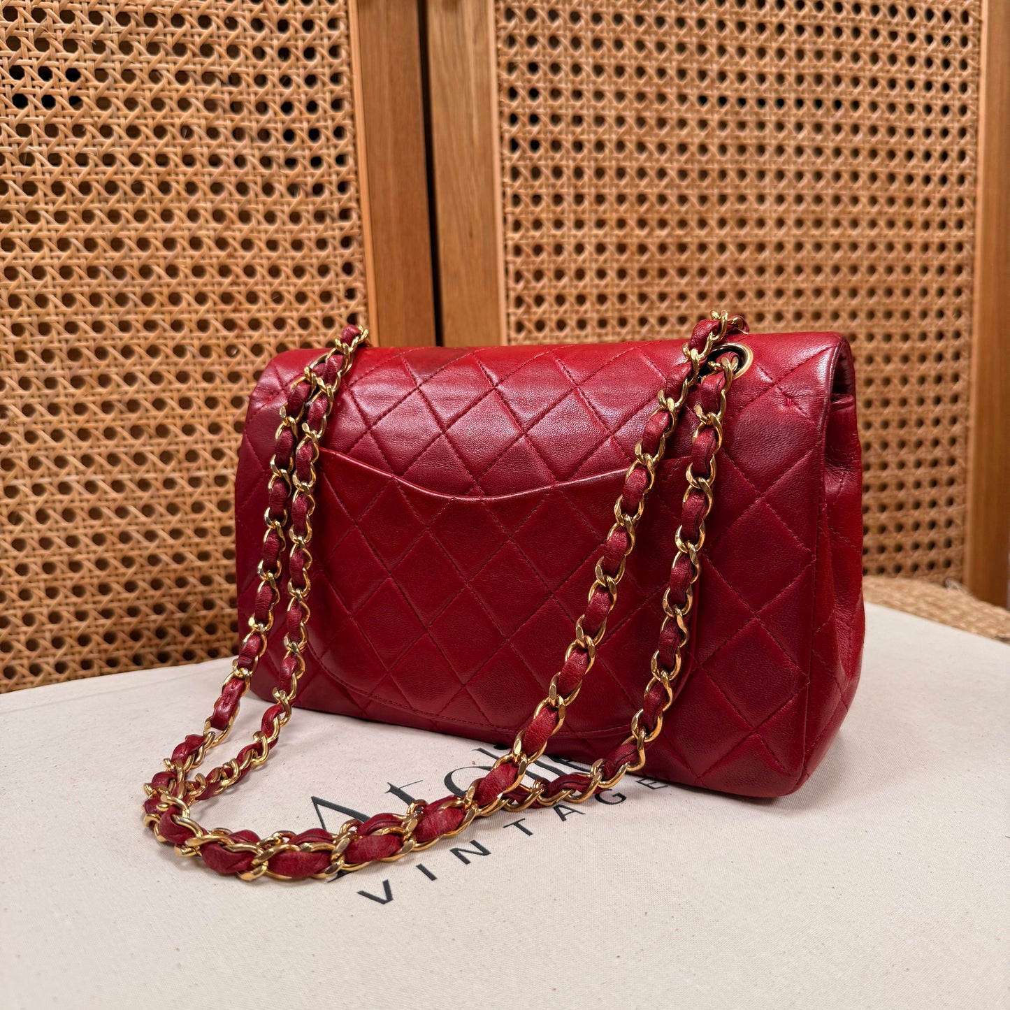 Chanel 1989 Red Classic Double Flap Small