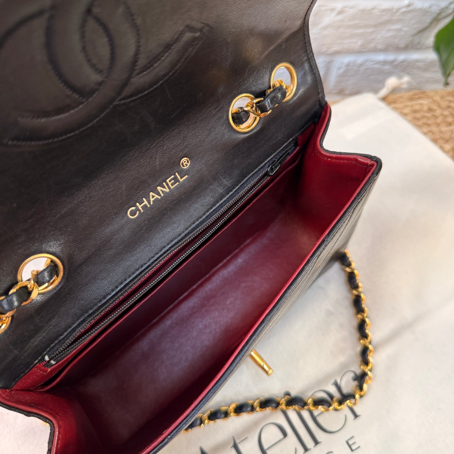 Chanel 1986 Rare Black Half Moon Quilted single flap