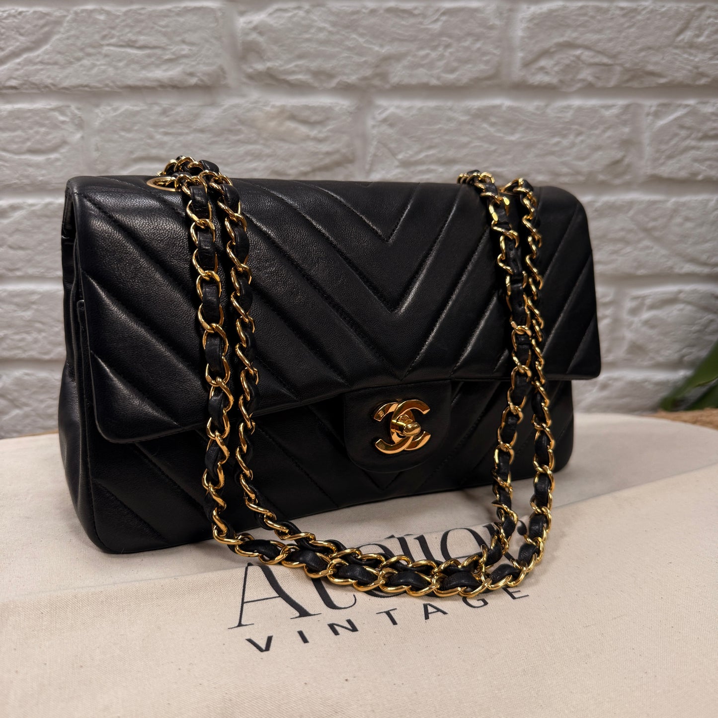 Chanel 1991 Rare & Limited Edition Chevron Classic double flap medium