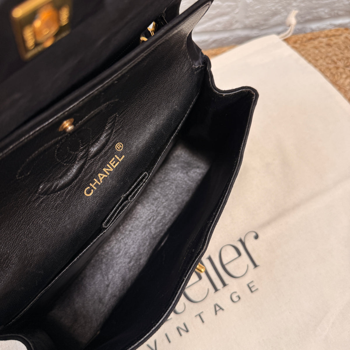Chanel 1986 Rare Suede Black Classic Double Flap Small