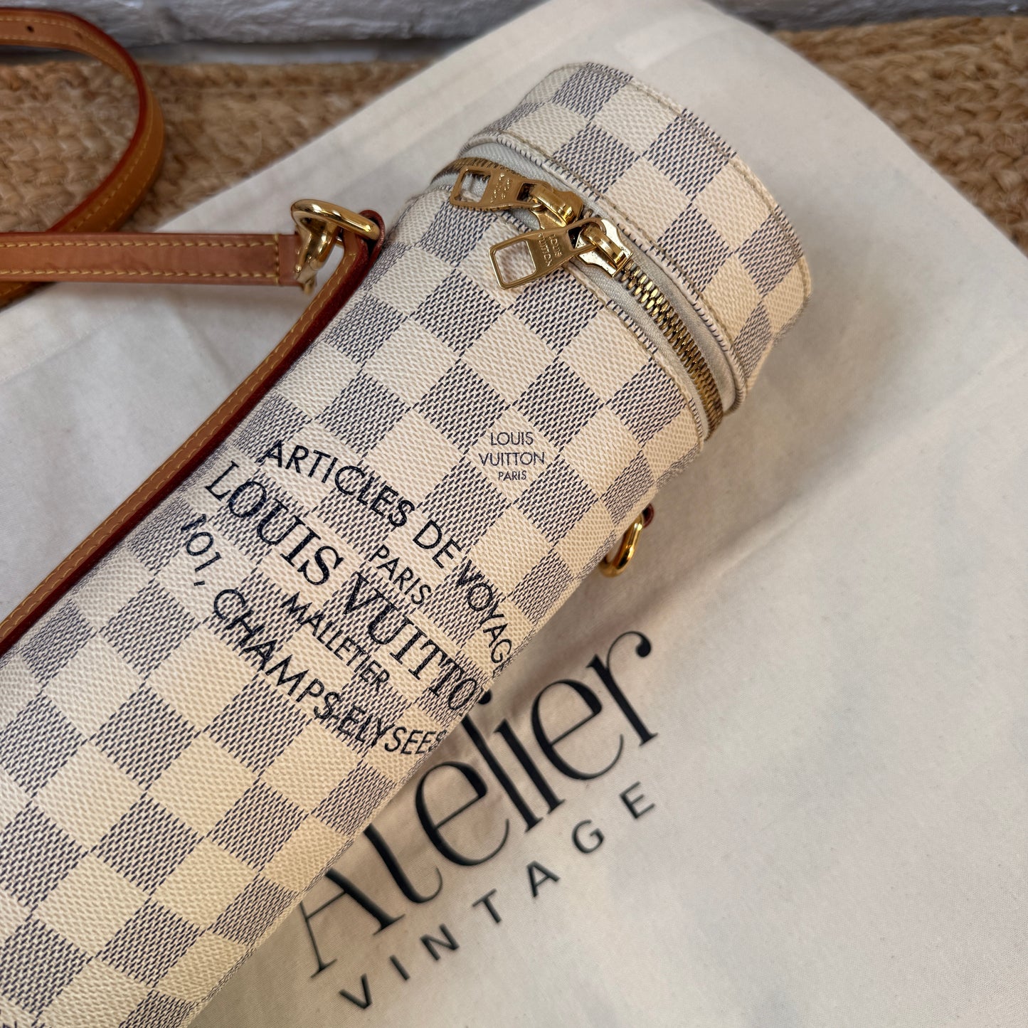 Louis Vuitton Damier Azur two way bottle carrier