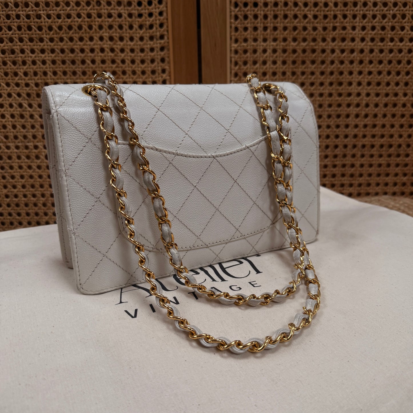 Chanel 1997 Ivory Caviar Single Flap