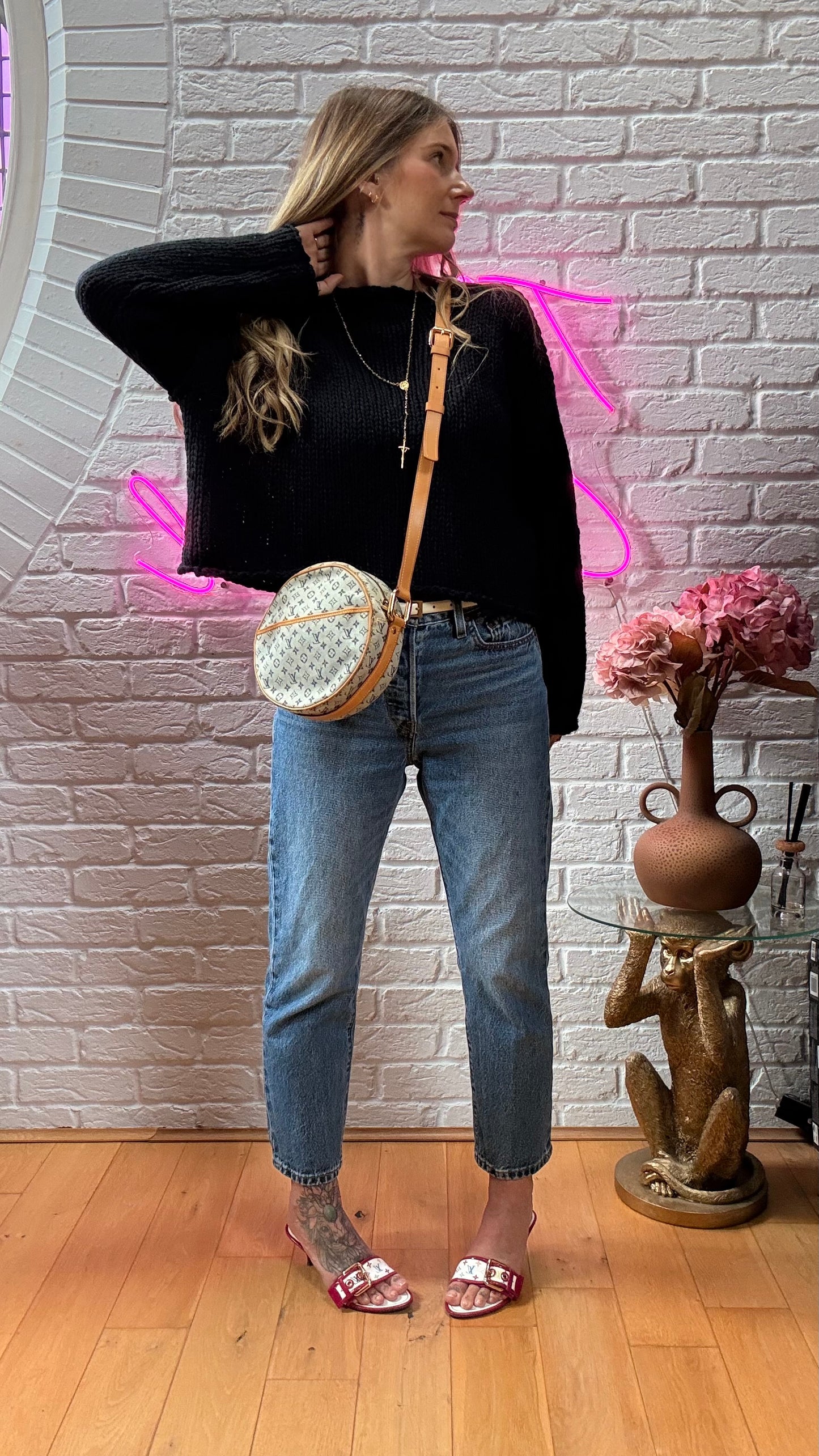 Louis Vuitton 2000 Monogram Denim Blue Jeanne GM