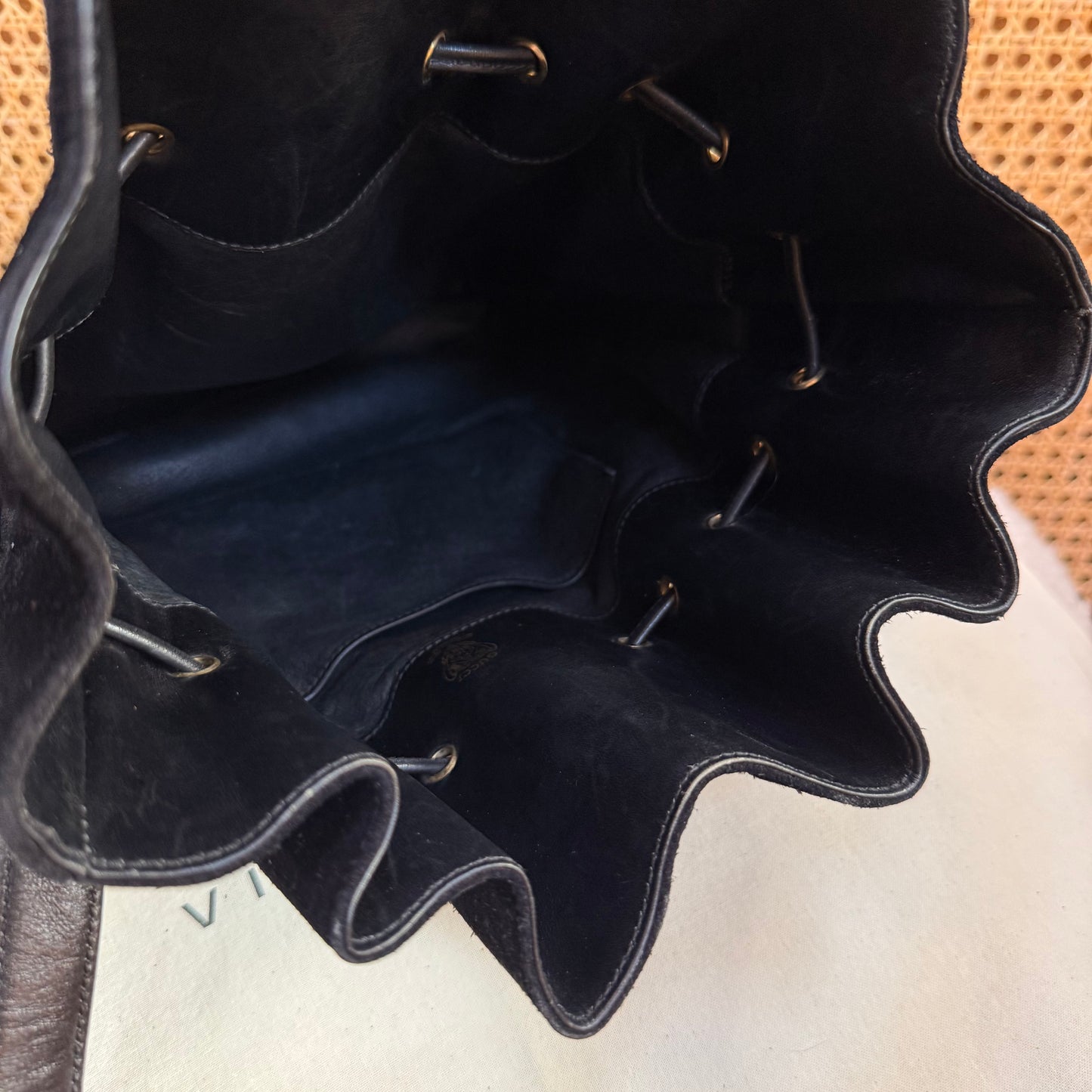 Gucci 1990s Rare Enamel Leopard Suede Bucket Bag