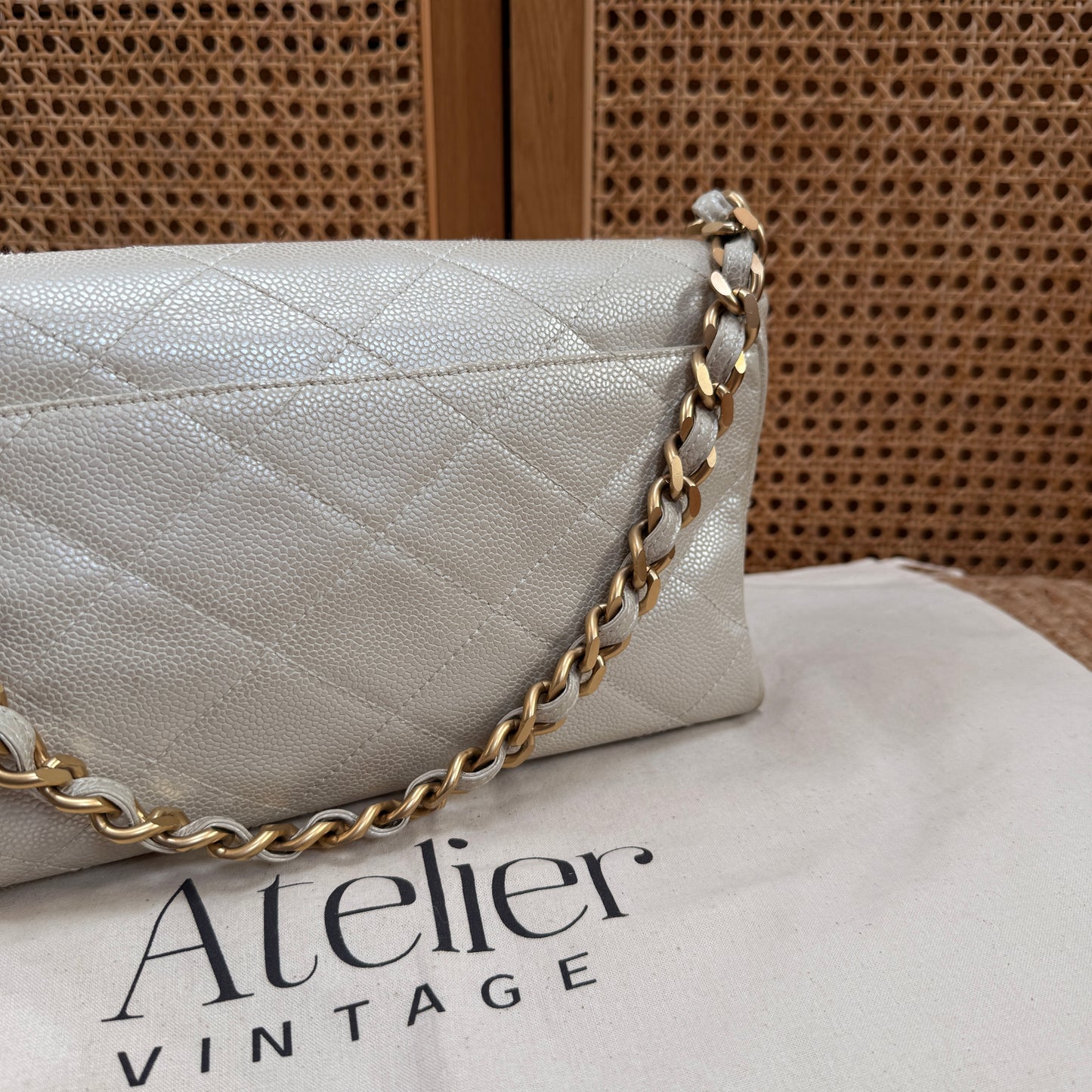 Chanel Ultra Rare 2000 pearlescent Caviar Single Flap