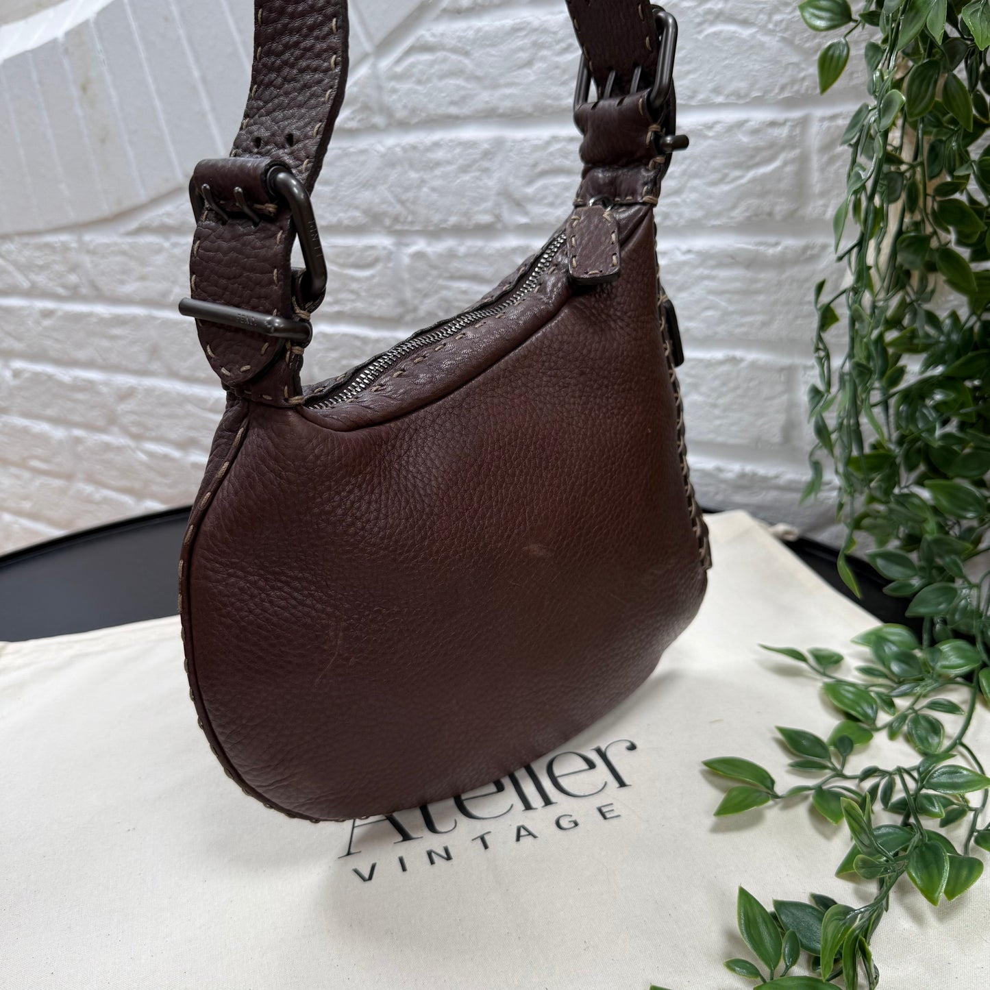 Fendi  1990s Rare Oyster In Stingray & Leather