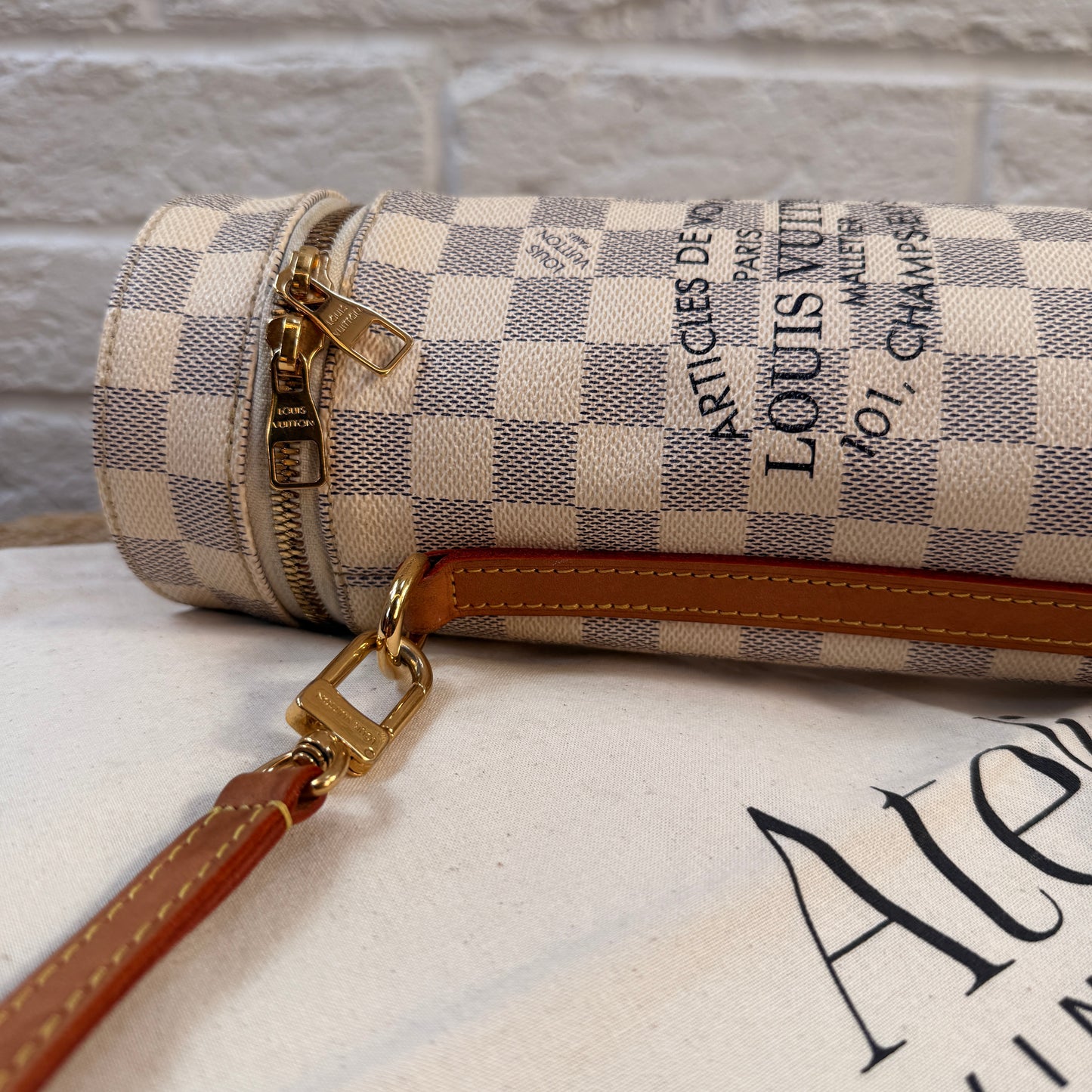 Louis Vuitton Damier Azur two way bottle carrier