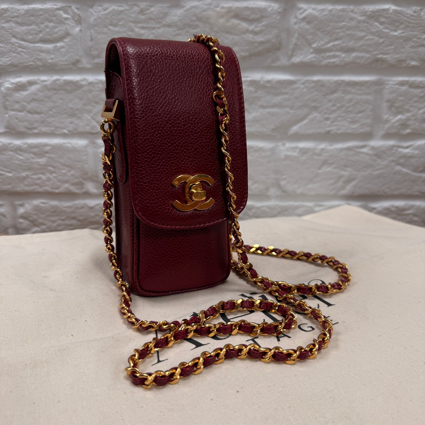 Chanel 1994 Caviar Pochette - Bordeaux Caviar Leather & 24k gold hardware
