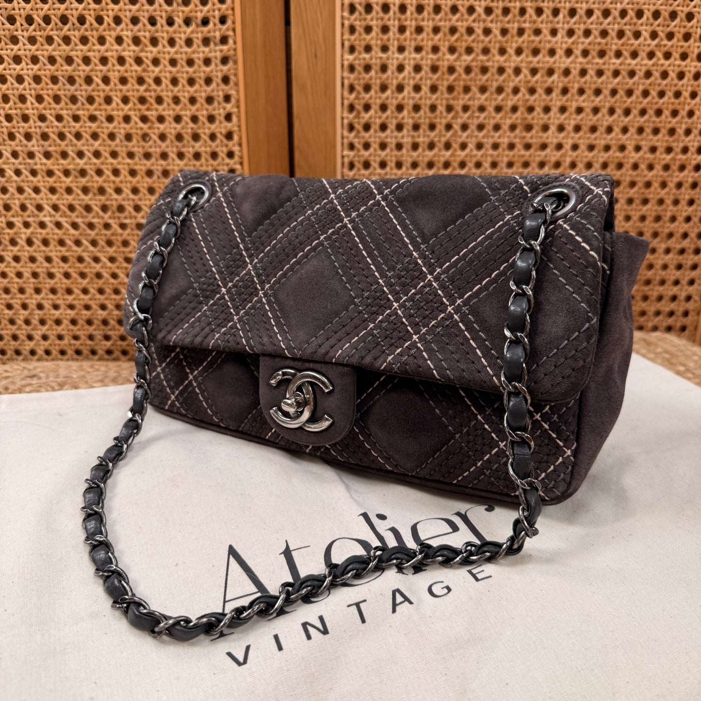 Chanel 2013 Suede Wild Stitch Single Flap
