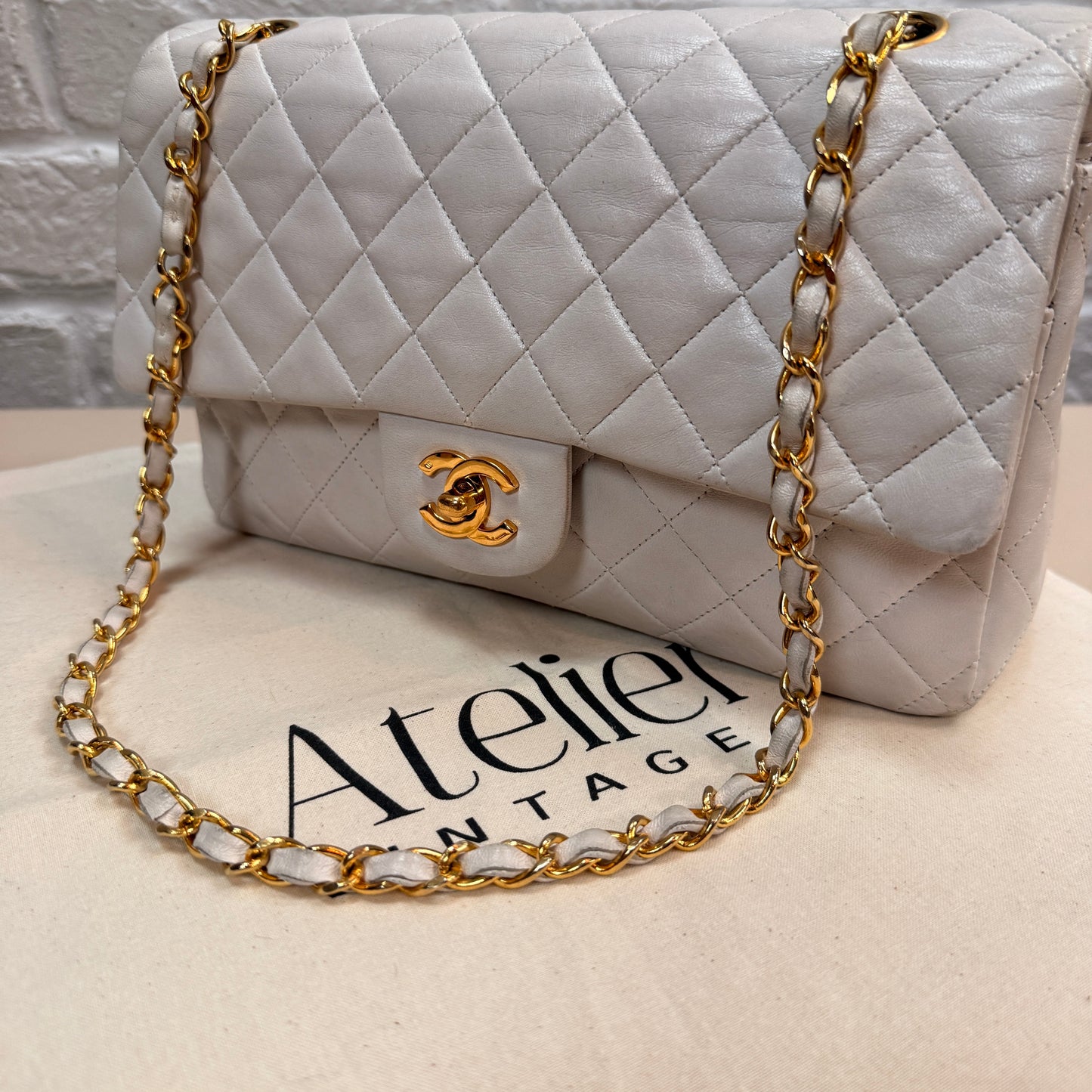 Chanel Rare 1989 Classic Double Flap Medium in Ivory