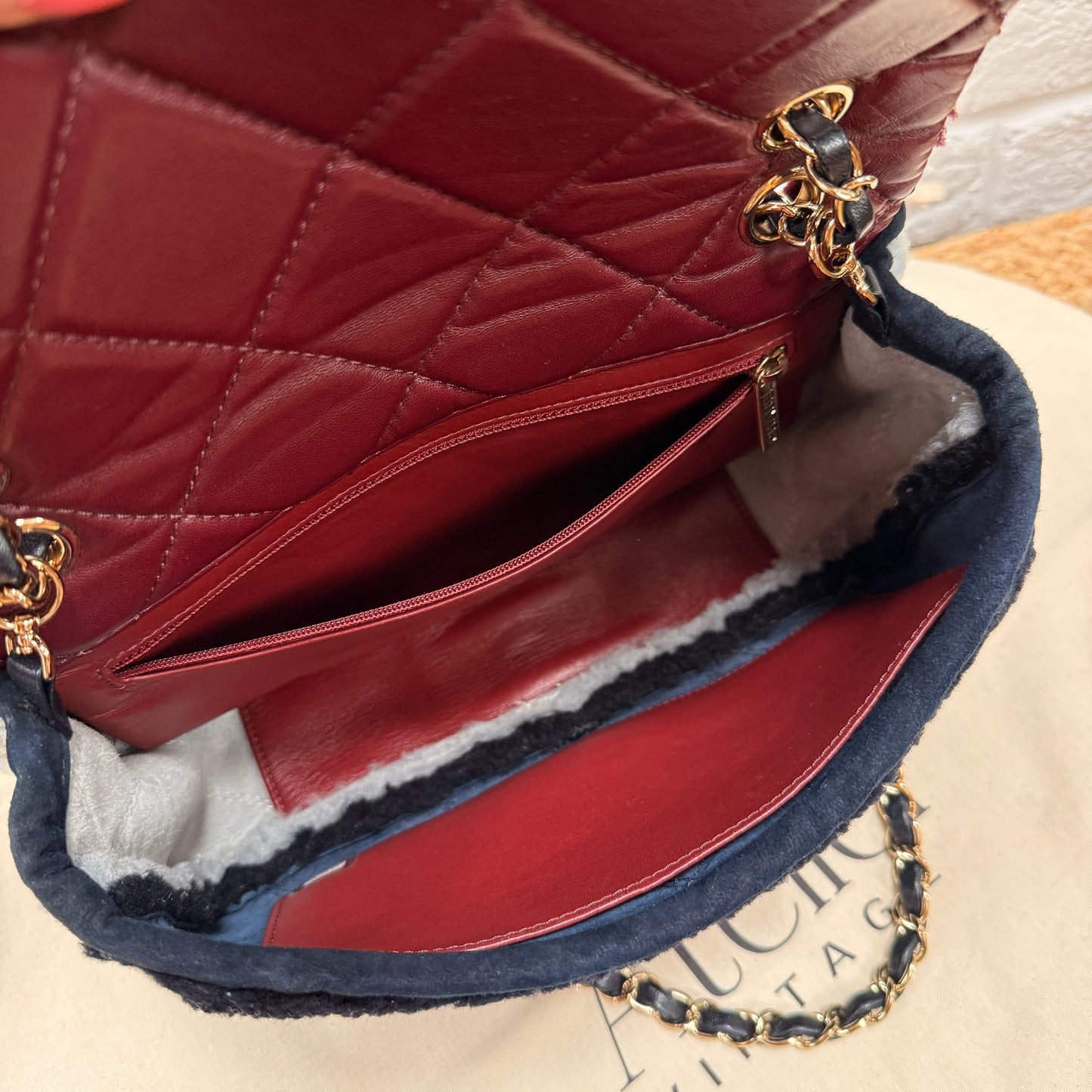 Chanel 2019 Shearling Tri Color Single Flap