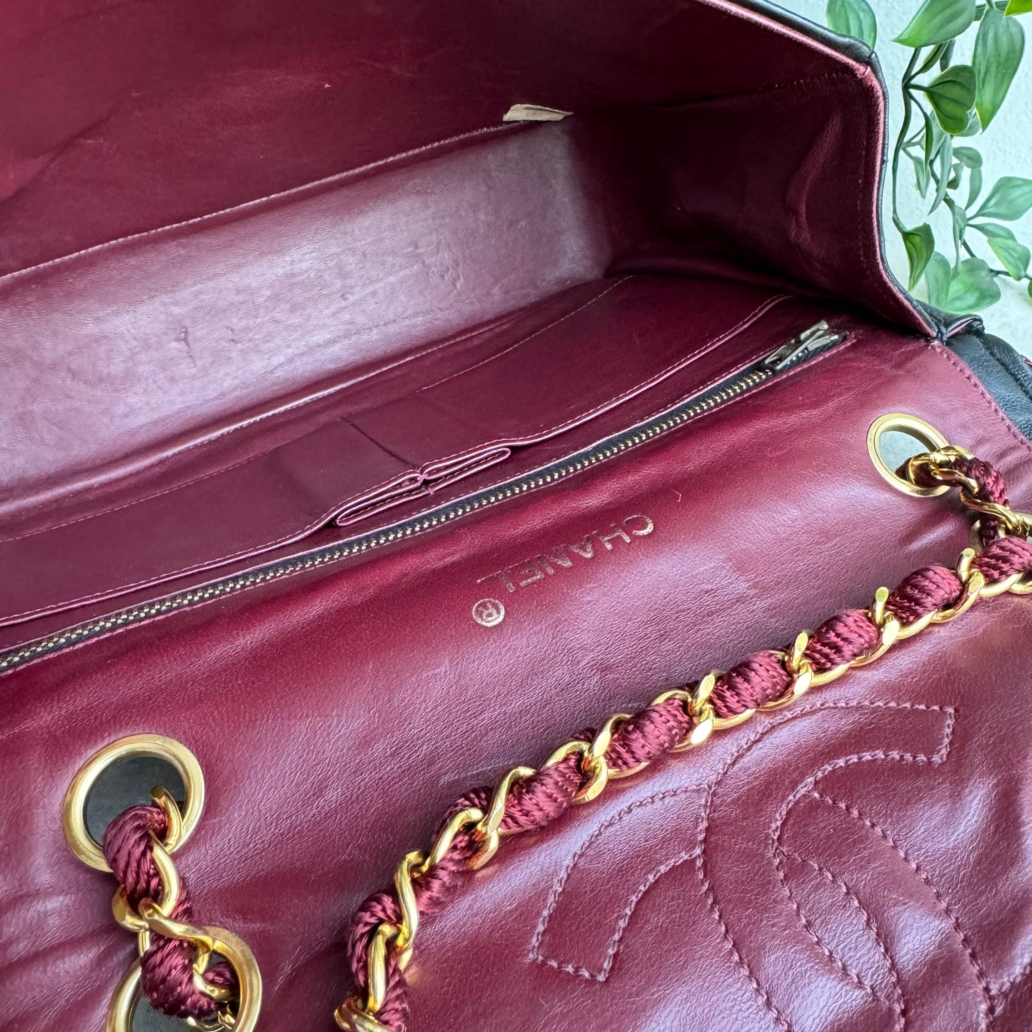 Chanel 1991 Bi Color Chevron Quilted Single Flap