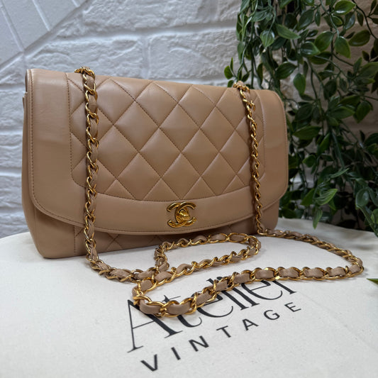 Chanel 1993 Rare Dark Beige Diana Medium