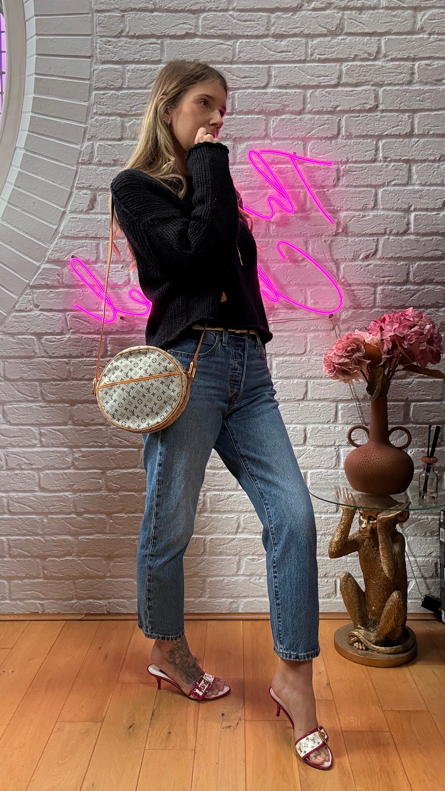 Louis Vuitton 2000 Monogram Denim Blue Jeanne GM