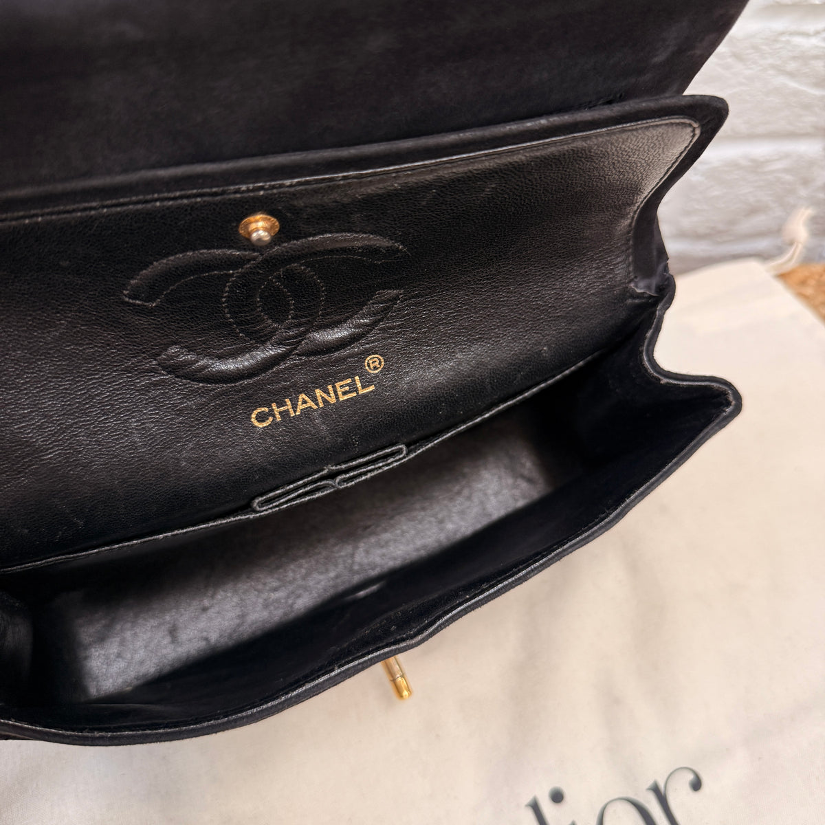 Chanel 1986 Rare Suede Black Classic Double Flap Small