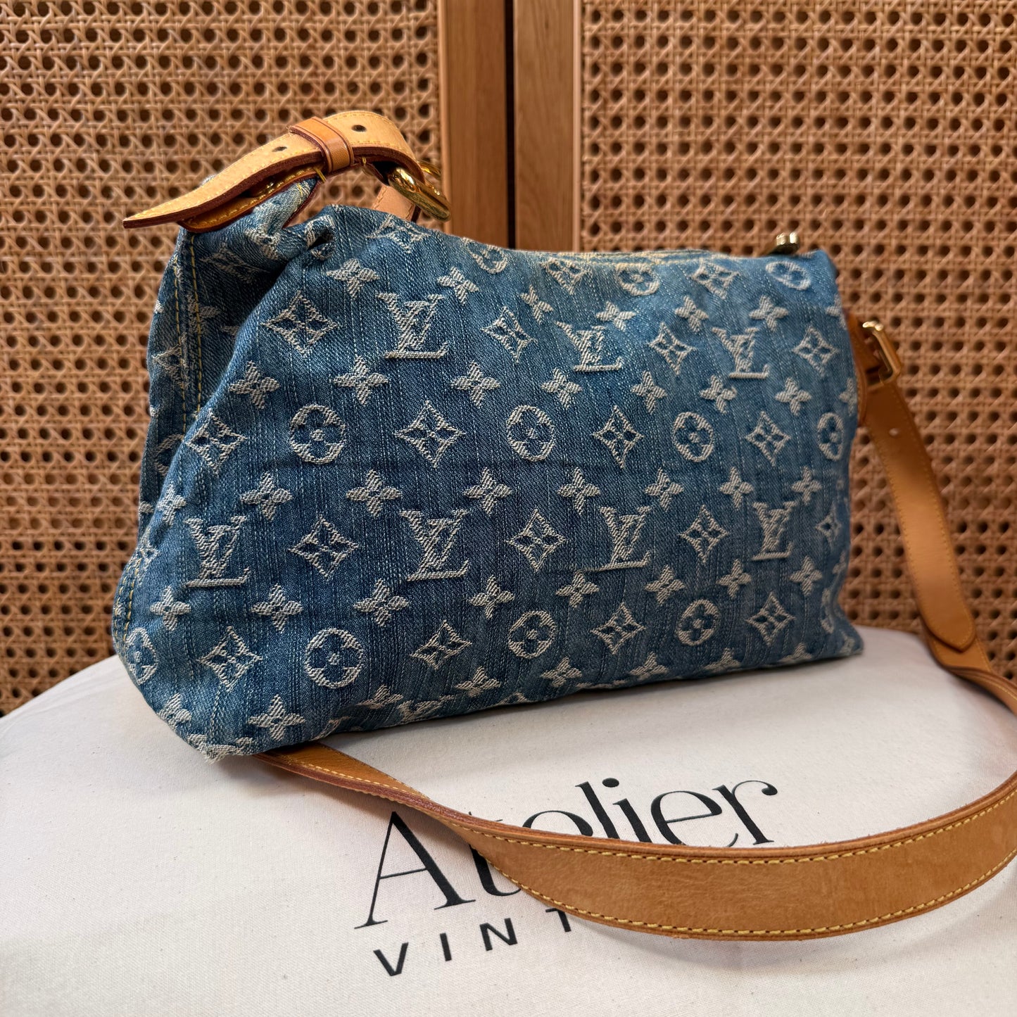 Louis Vuitton 2006 Monogram Denim Cross Body Baggy PM