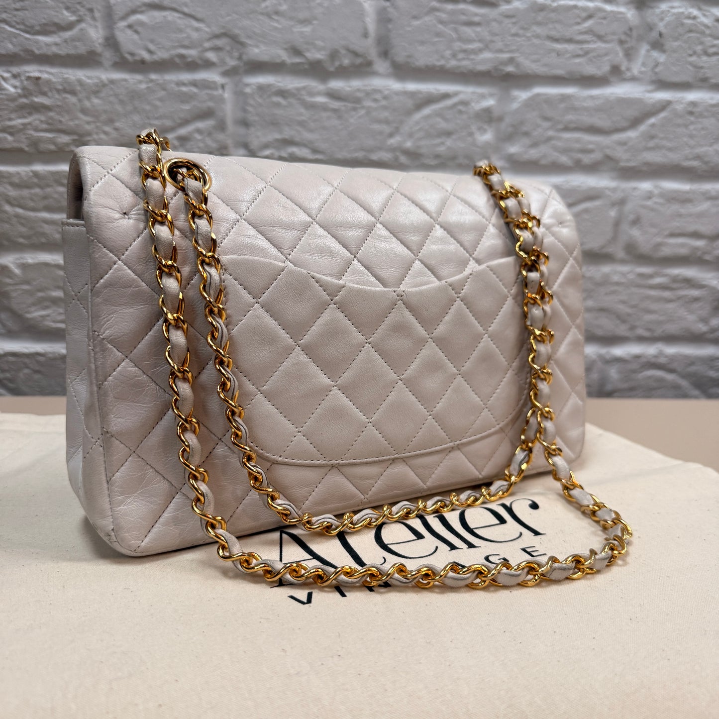 Chanel Rare 1989 Classic Double Flap Medium in Ivory