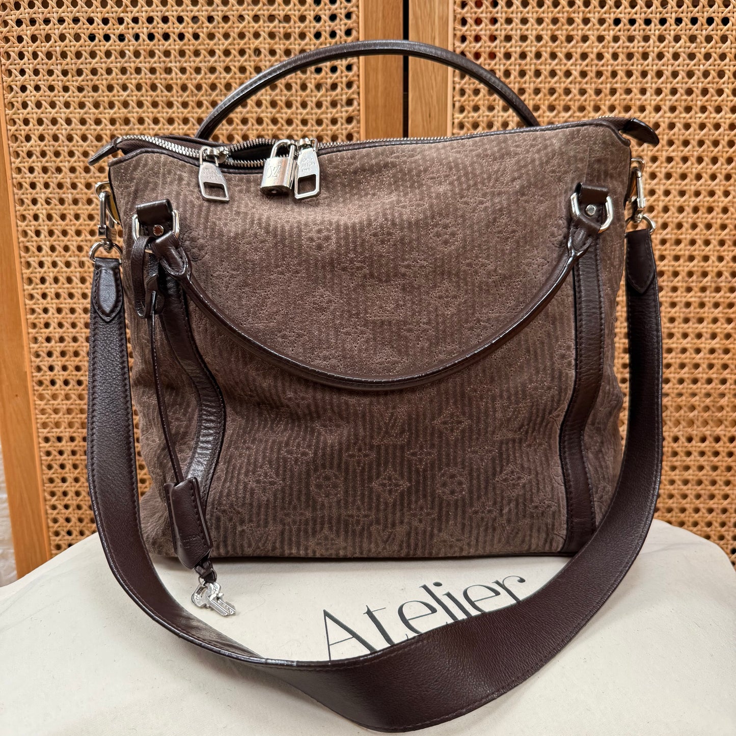 Louis Vuitton 2011 Antheia in Monogram Brown Suede & Leather Two Way