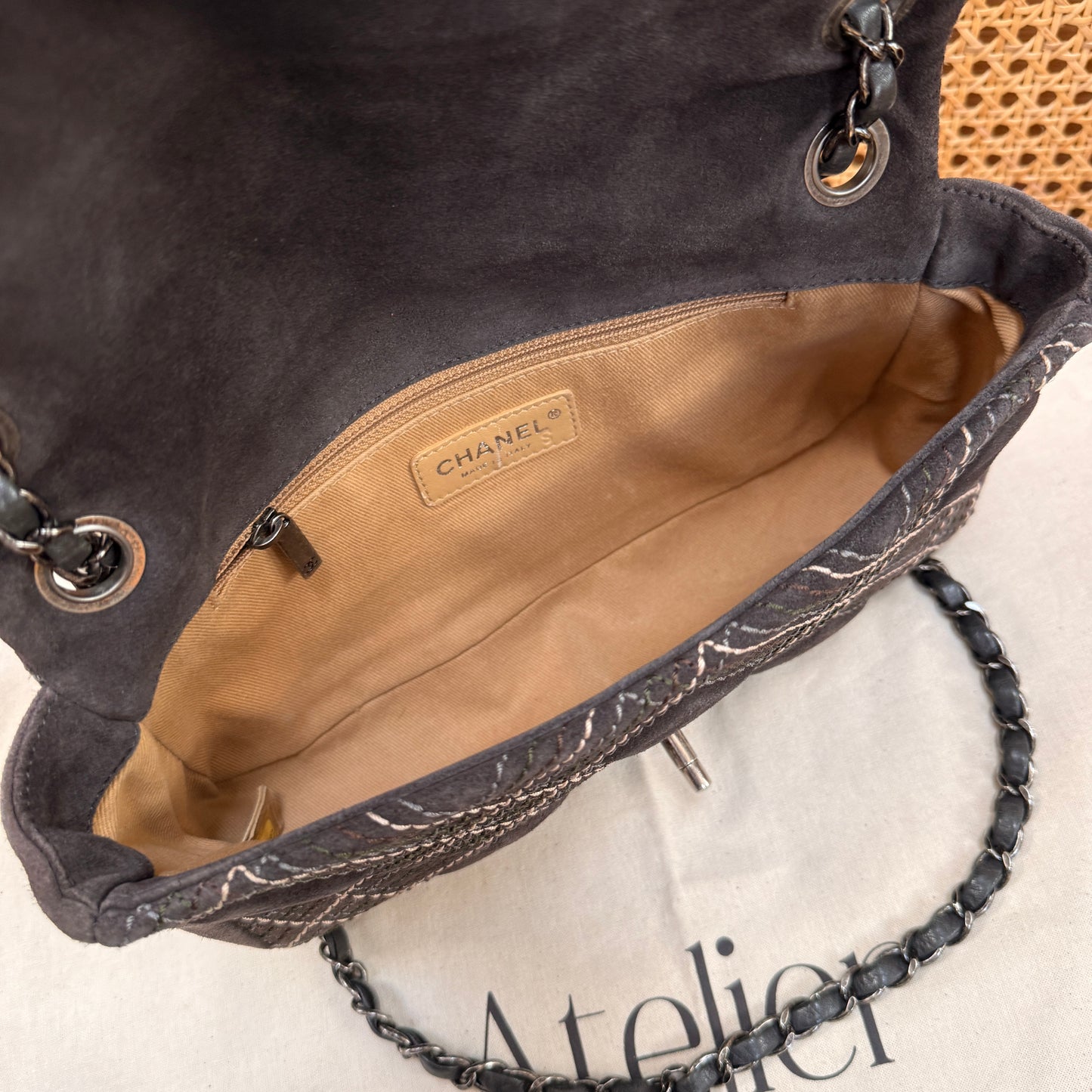 Chanel 2013 Suede Wild Stitch Single Flap