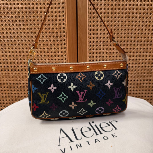 Louis Vuitton 2003 Original Murakami Black Pochette Accessoires
