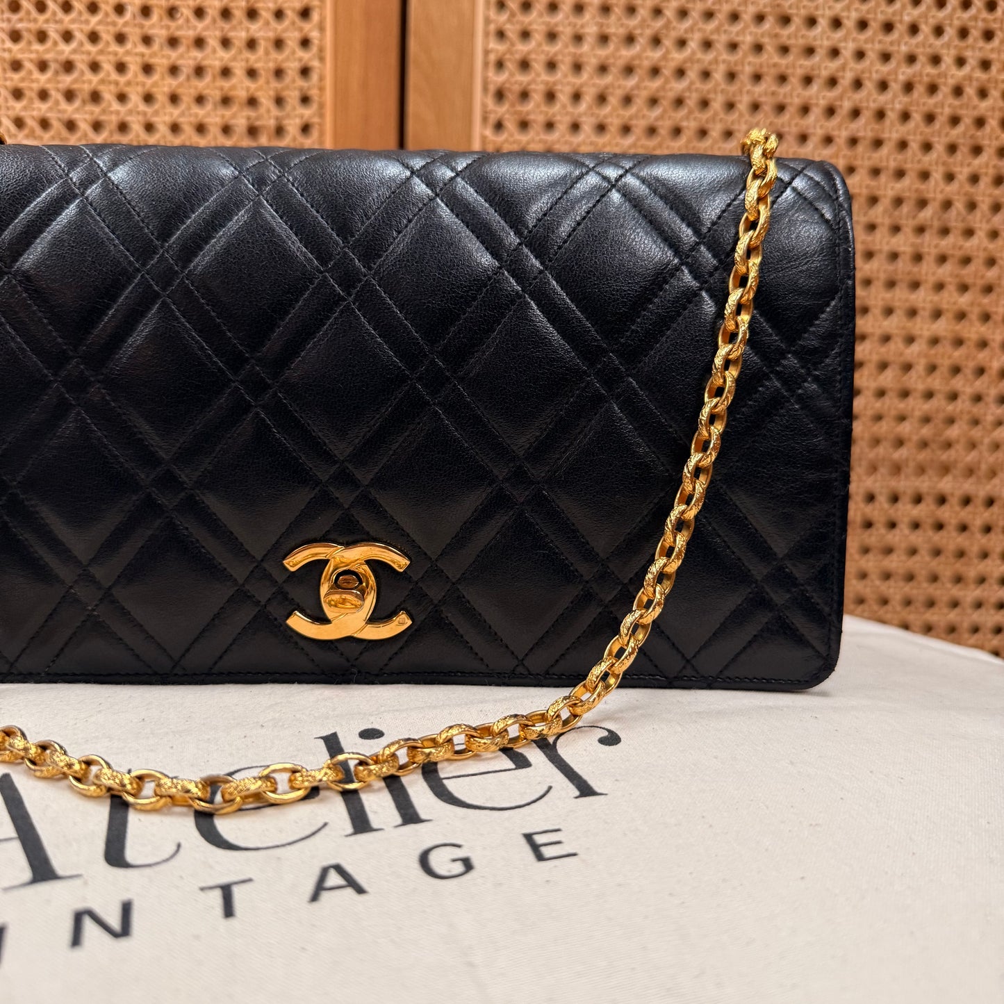 Chanel Rare Early 1980s Double Diamond Quilted Bijoux Chain Classic Rectangle