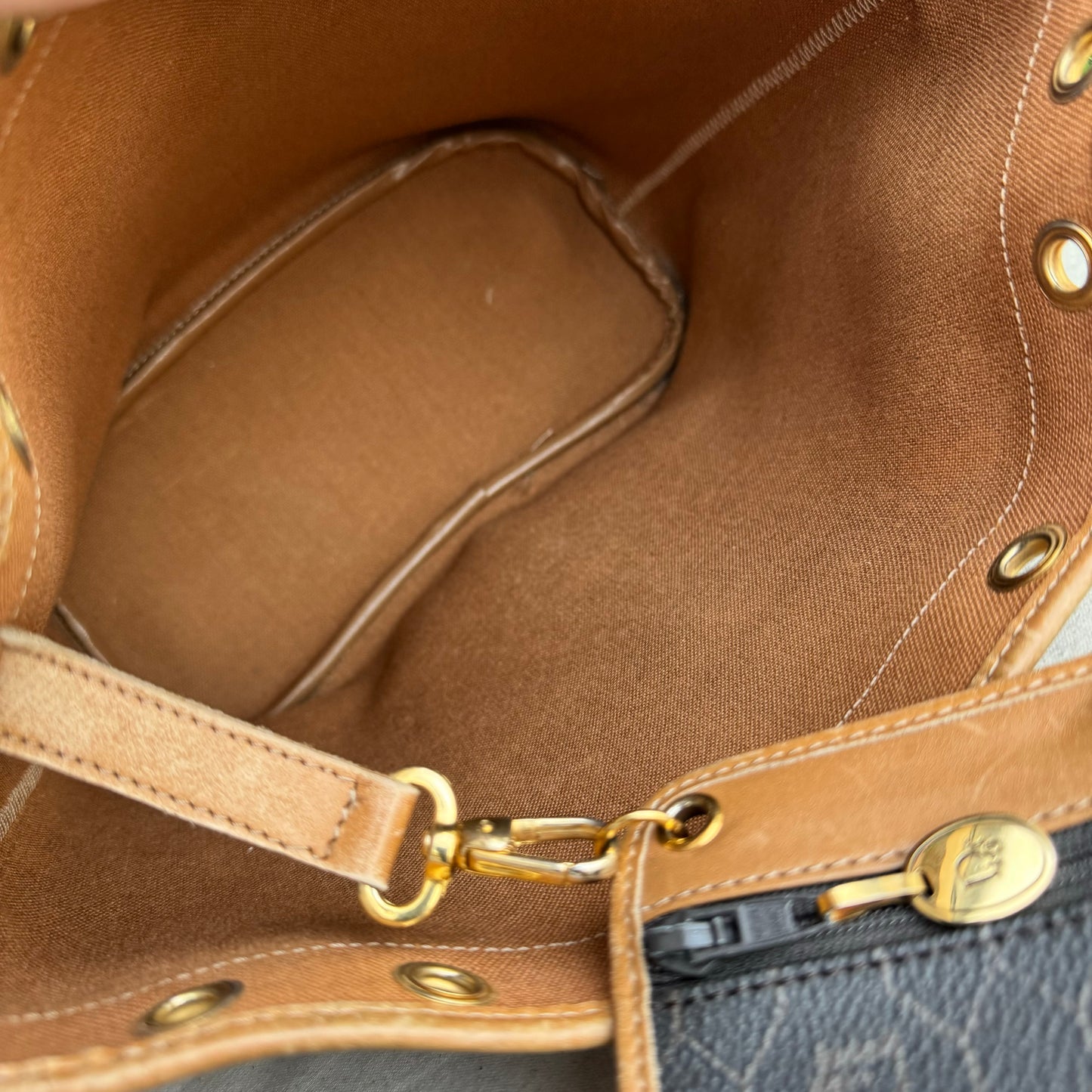 Dior 1980s Honeycomb Bucket Bag with Pouch