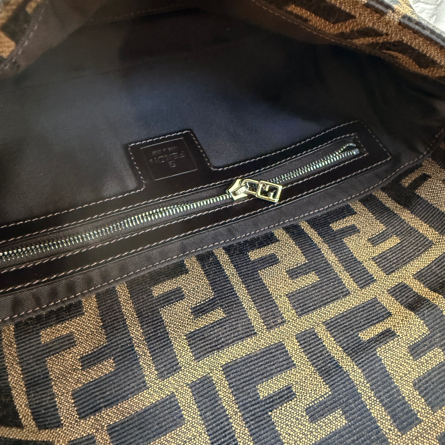 Fendi 1990s Original Baguette in Brown Zucca Print Canvas
