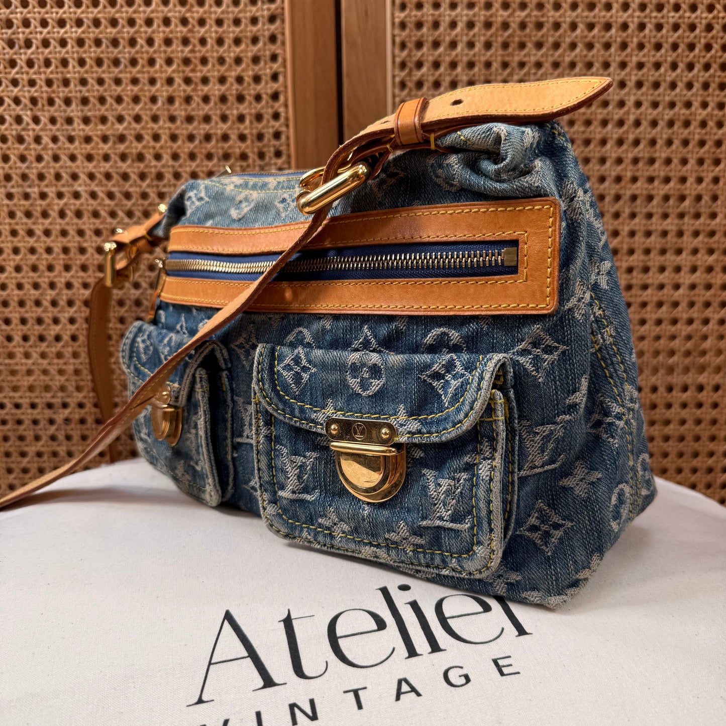 Louis Vuitton 2006 Monogram Denim Cross Body Baggy PM