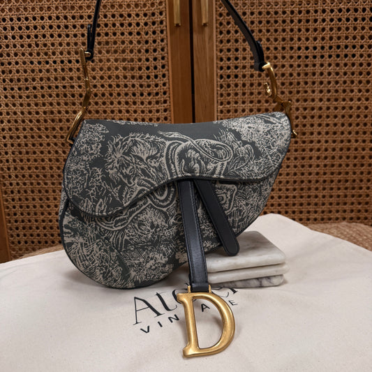 Dior 2021 Saddle Bag in Toile