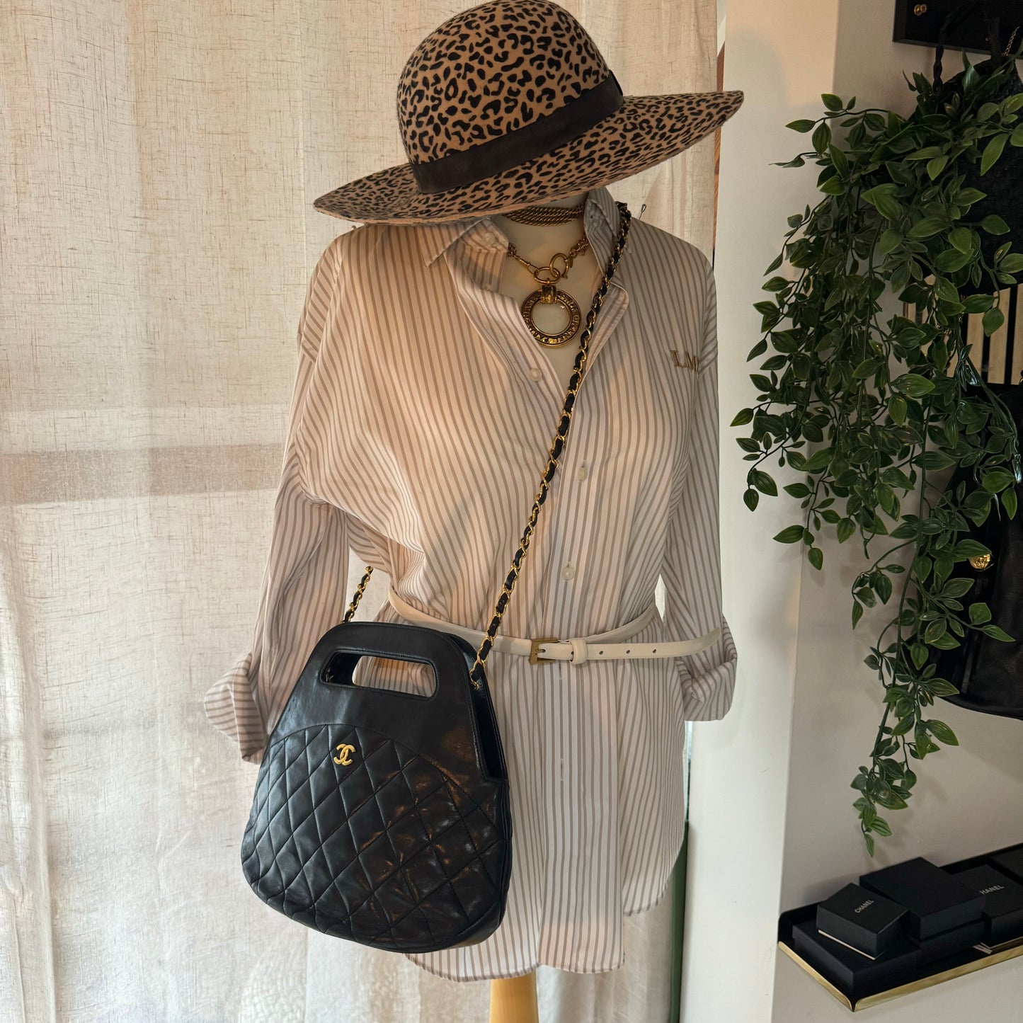 Chanel 1989 Quilted Lambskin Top Handle Two Way Bag