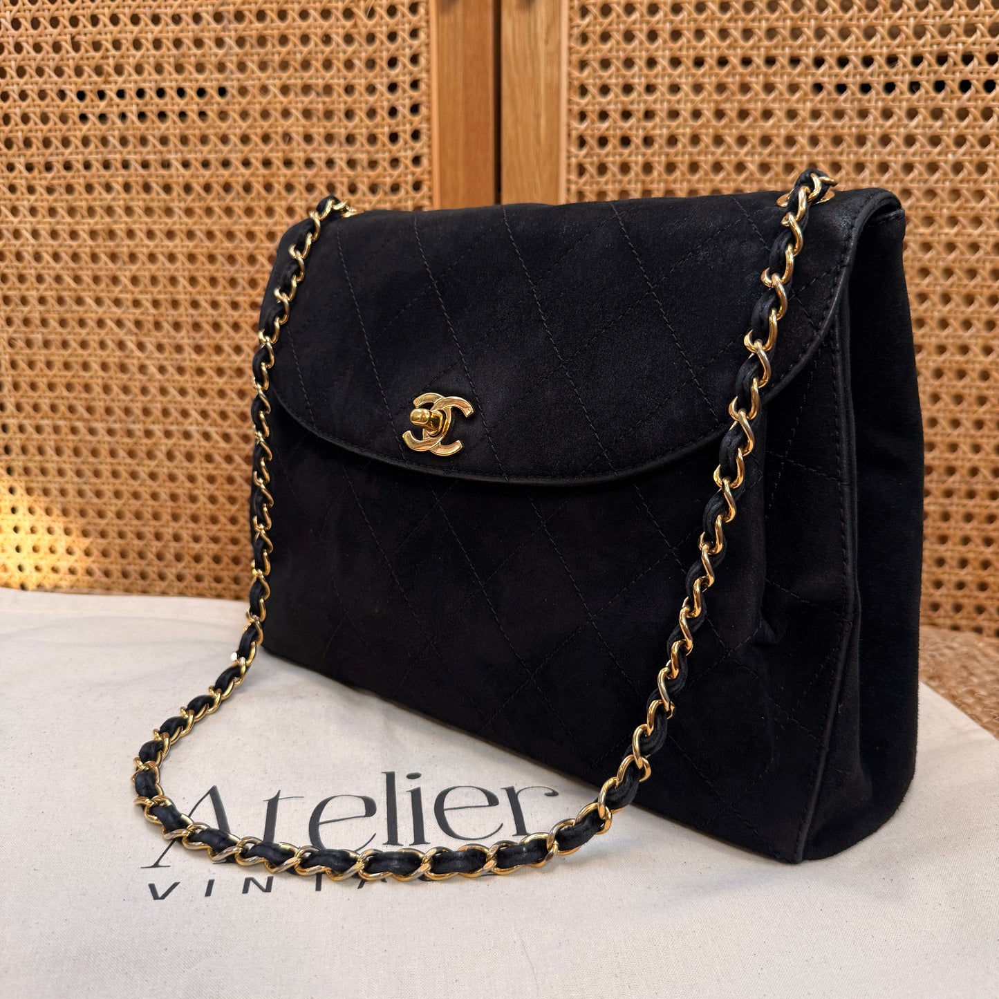 Chanel Rare 1997 Large Suede Single Flap